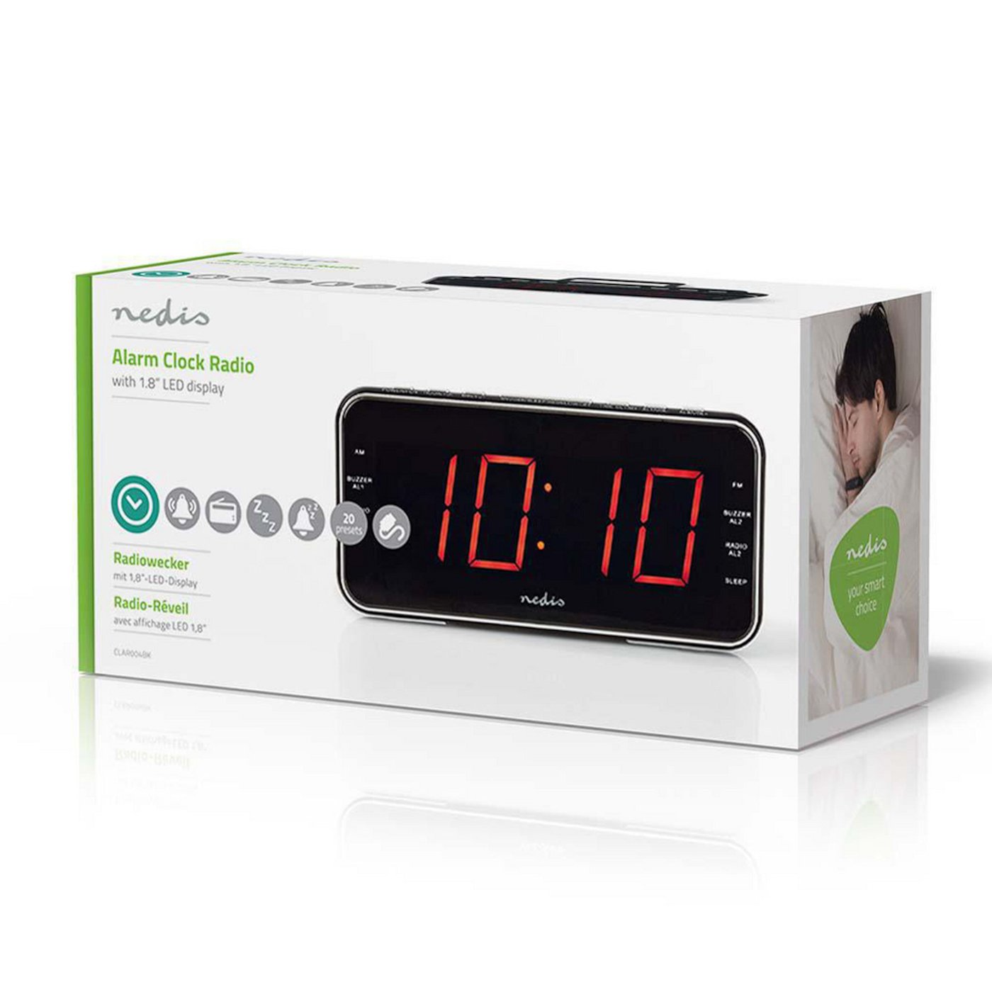 Väckarklocka med FM-radio