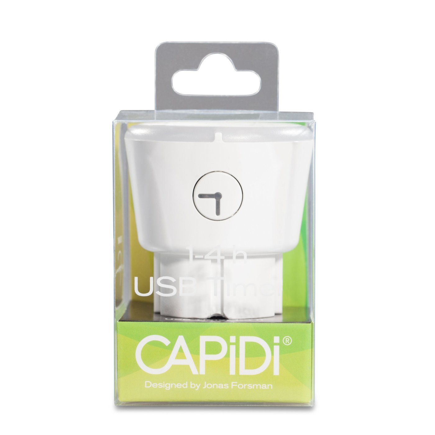 Capidi USB-säkerhetstimer med två portar 3,4 A Vit