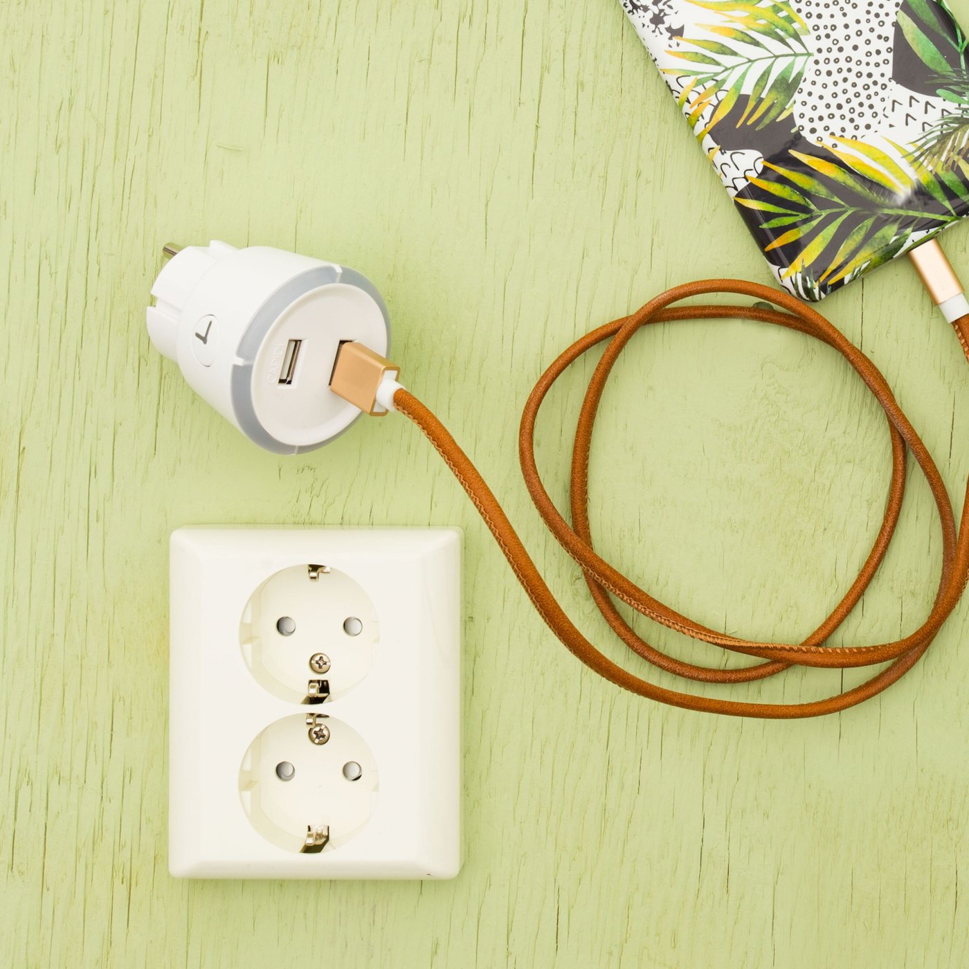 Capidi USB-säkerhetstimer med två portar 3,4 A Vit