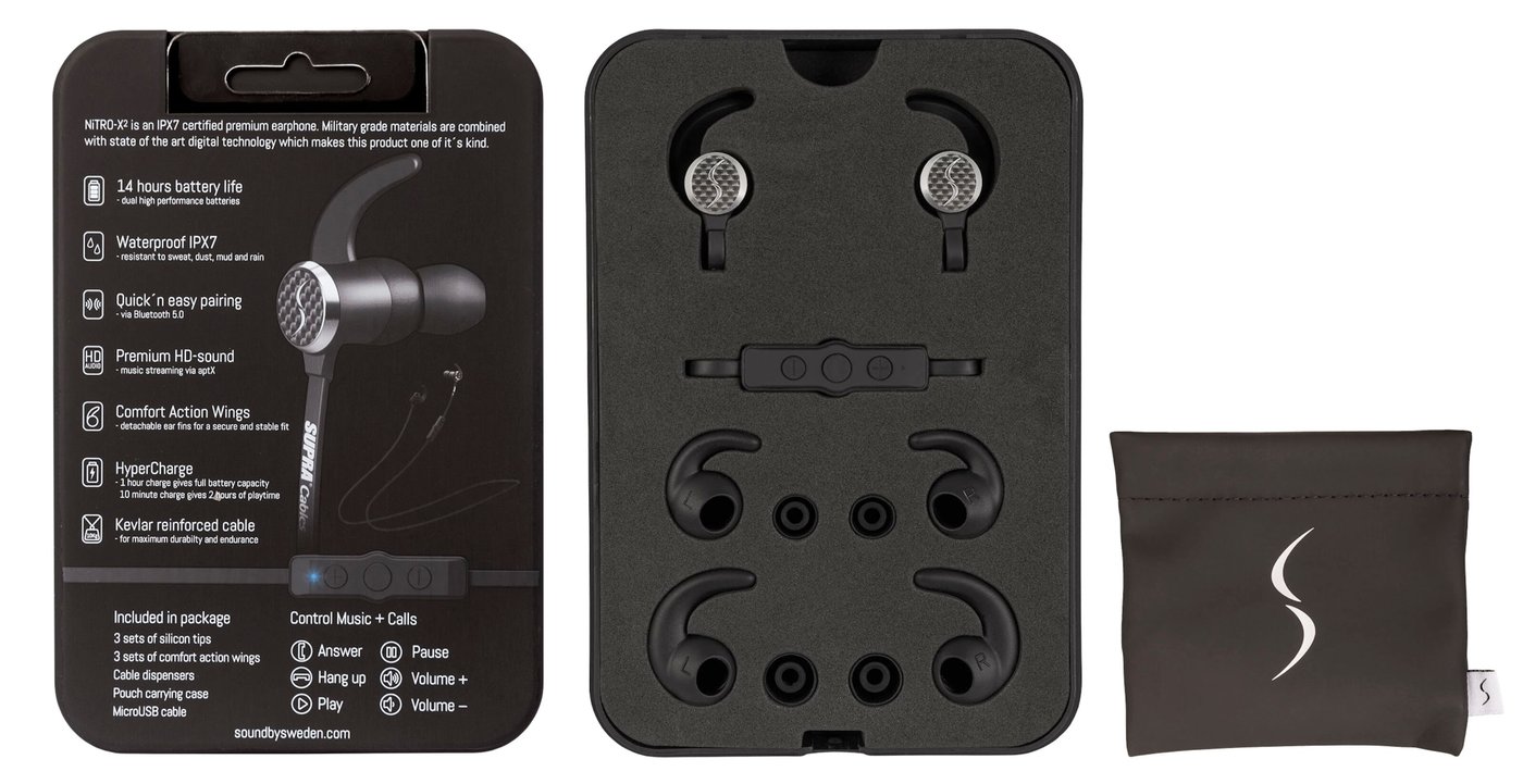 Supra Nitro-X2 Trådløse hodetelefoner Svart