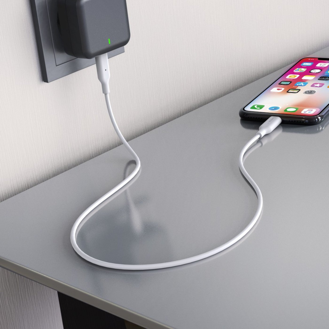 Linocell USB-C til Lightning-kabel Hvit 1 m