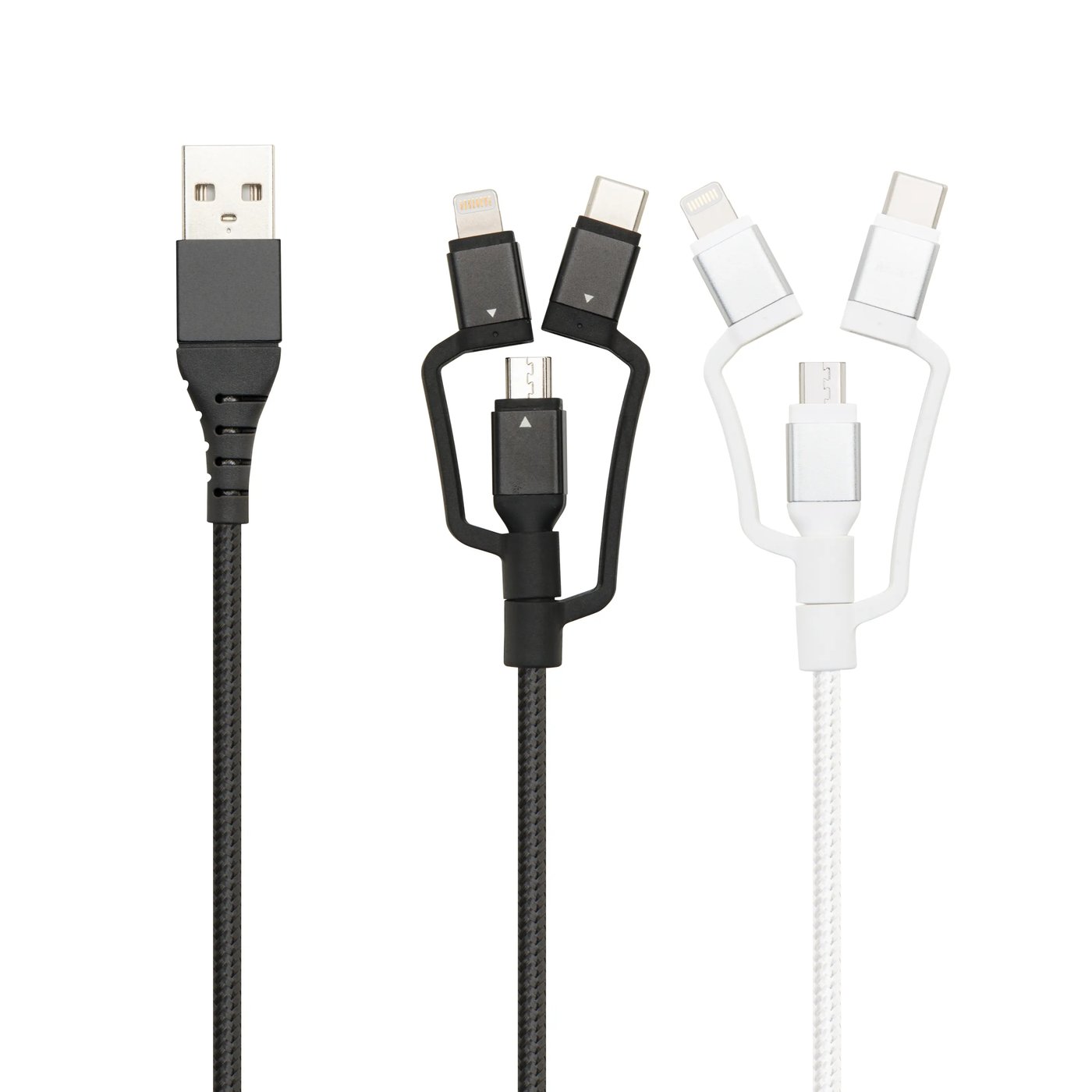 Linocell Premium USB-A till Micro-USB, Lightning och USB-C adapter Svart