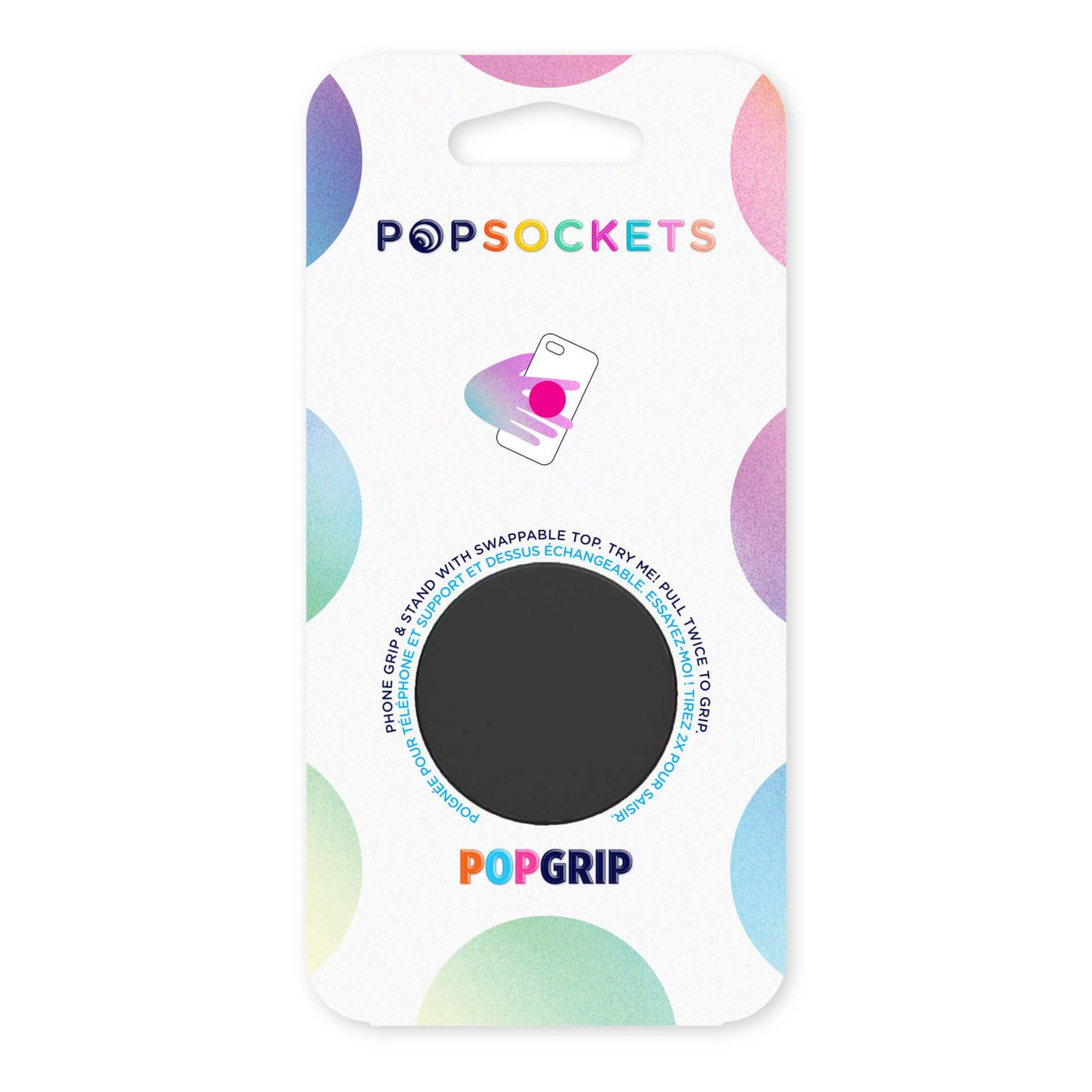 Popsockets Avtakbart grep for mobil Svart