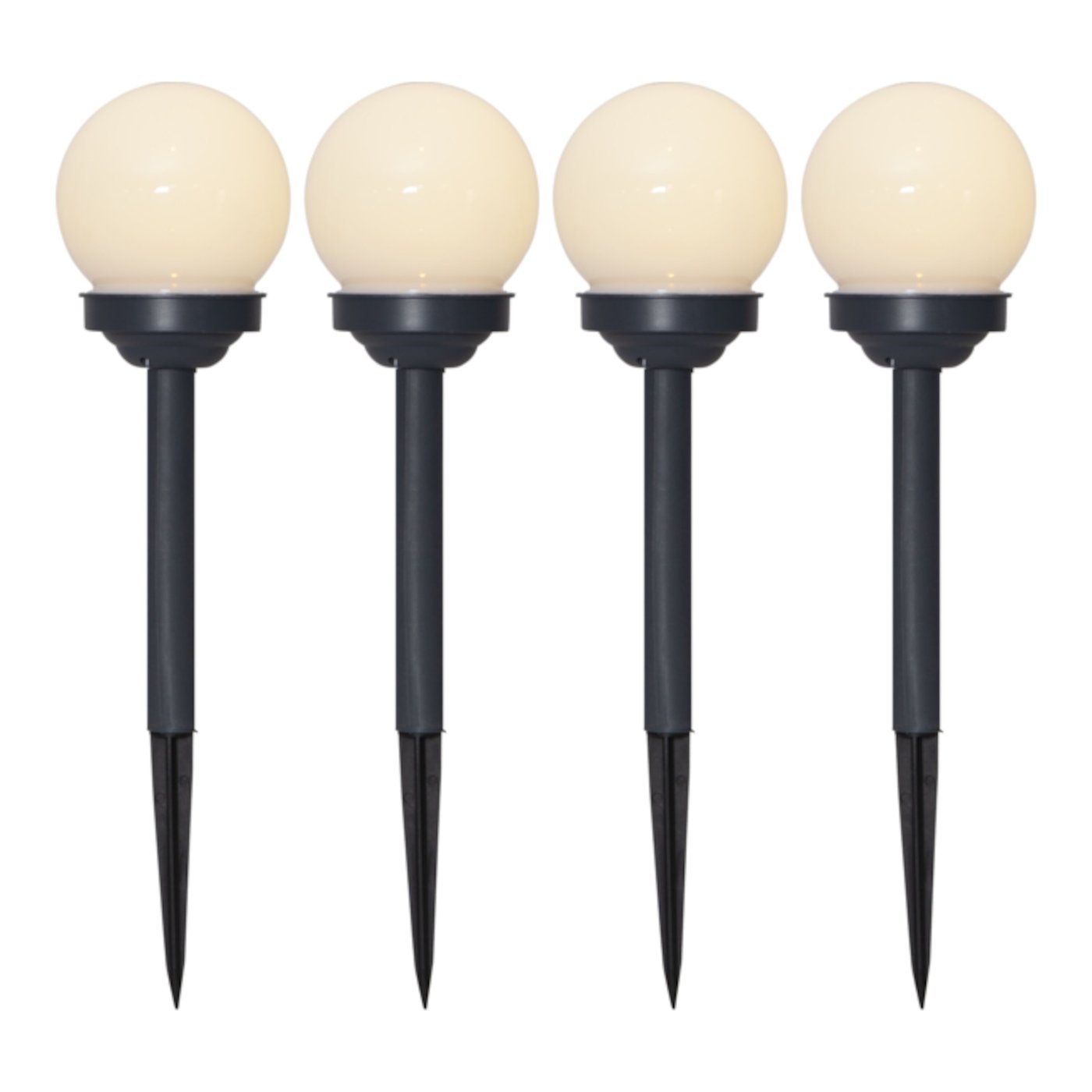 Solcelledrevet LED-lampe Ø10 cm 4-pk.
