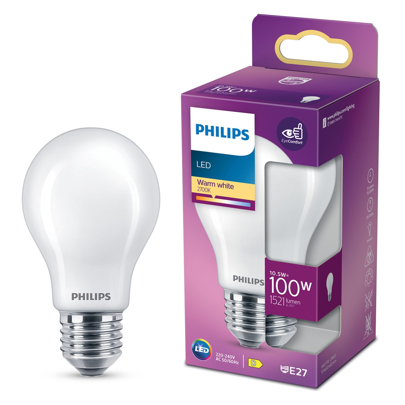 Philips Globlampa LED E27 1521 lm