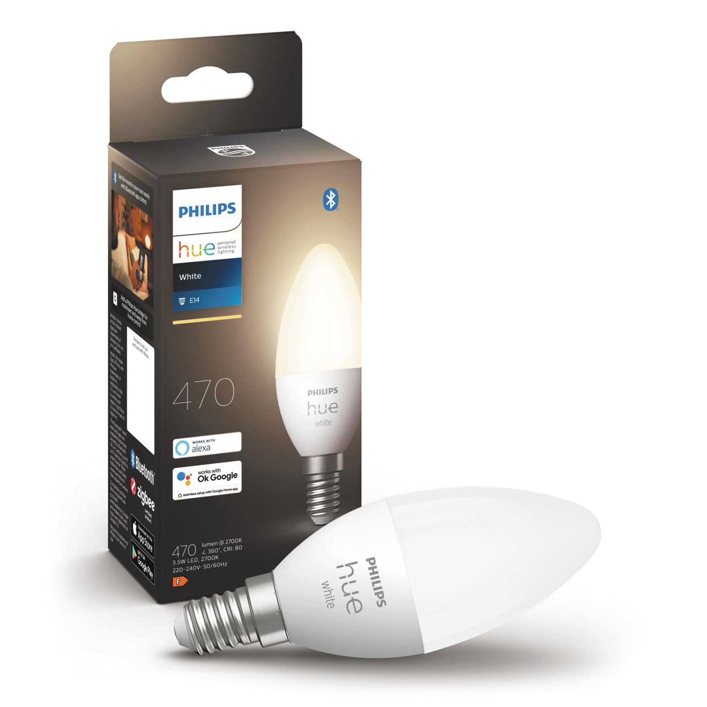 Philips Hue White Smart LED-lampa E14 470 lm 1-pack