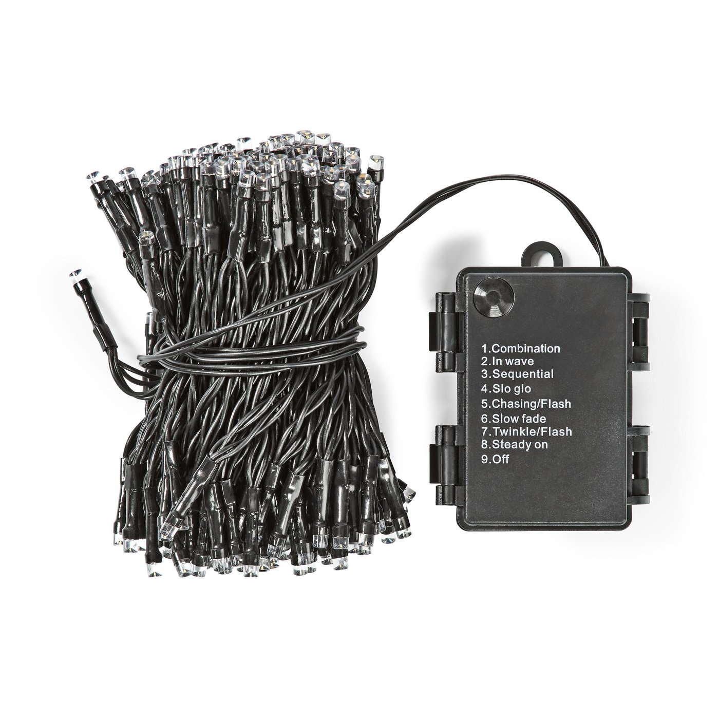 Batteridrevet dekorativ lyslenke 192 LED med lyseffekter