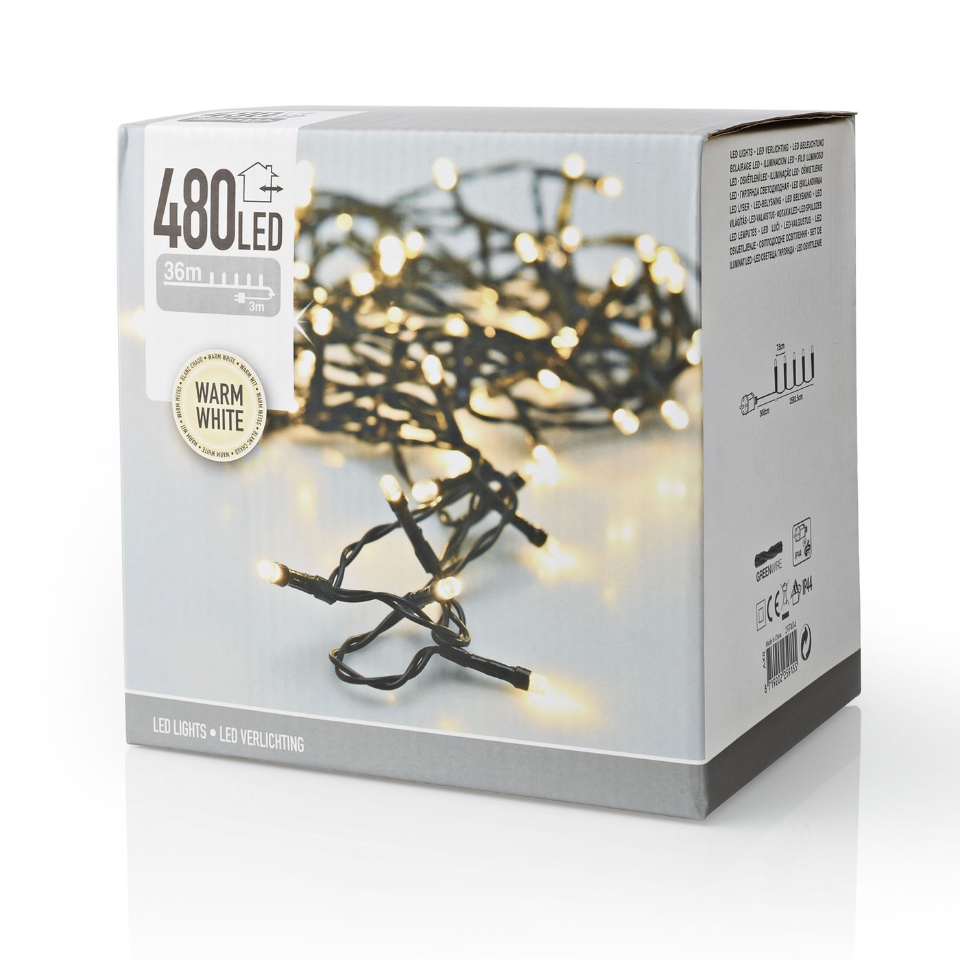 Ljusslinga 480 LED 36 m (svart)