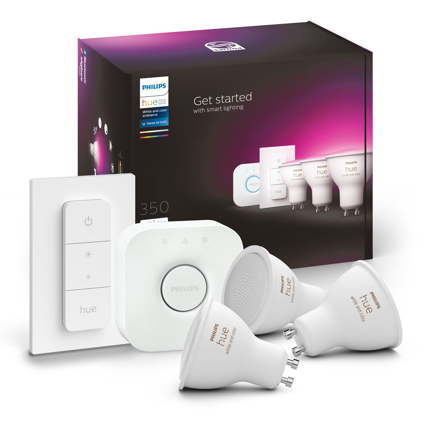Philips Hue Color Ambiance GU10 Startpaket Smarta LED-lampor 3-pack