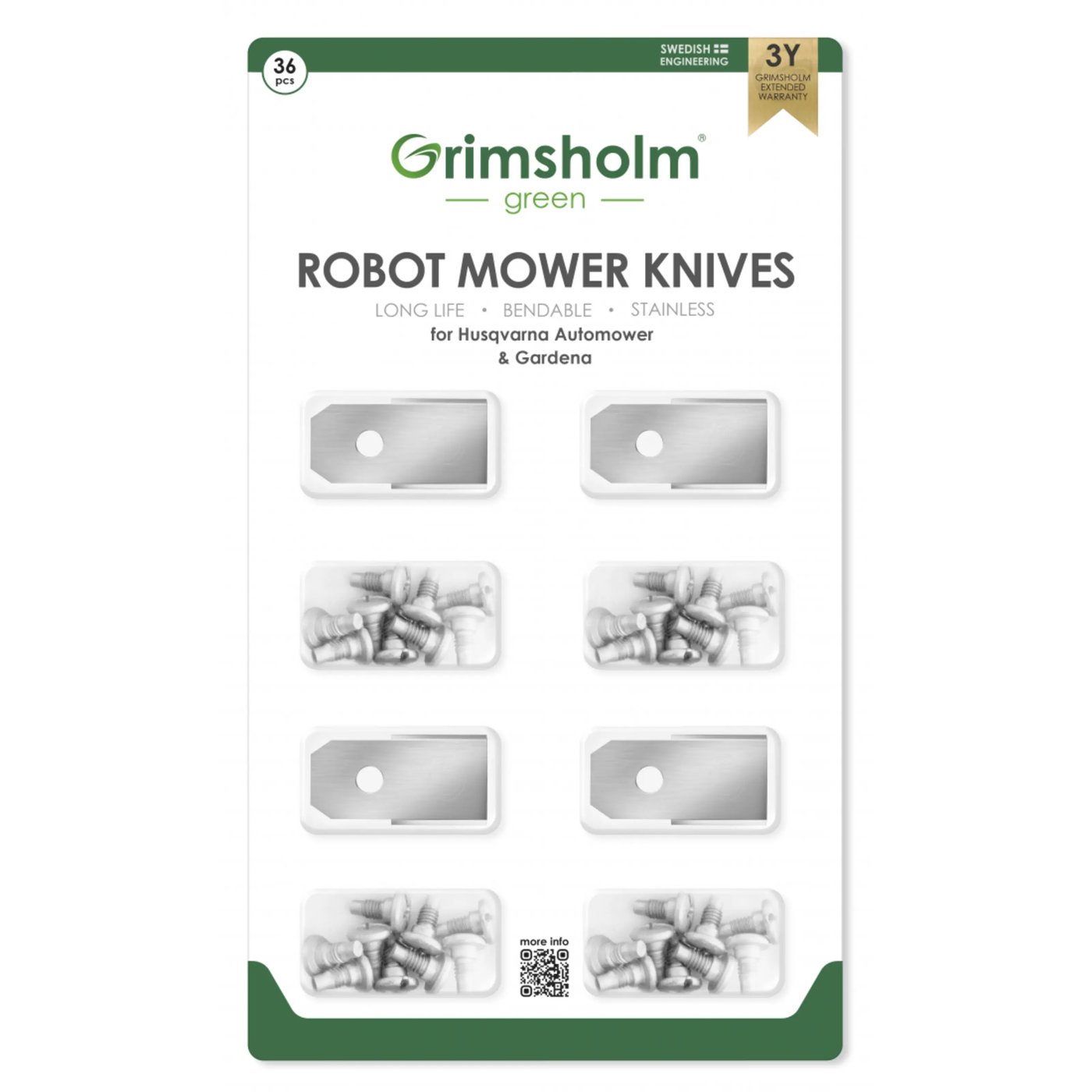 Grimsholm Reservkniv för Husqvarna/Gardena 36-pack