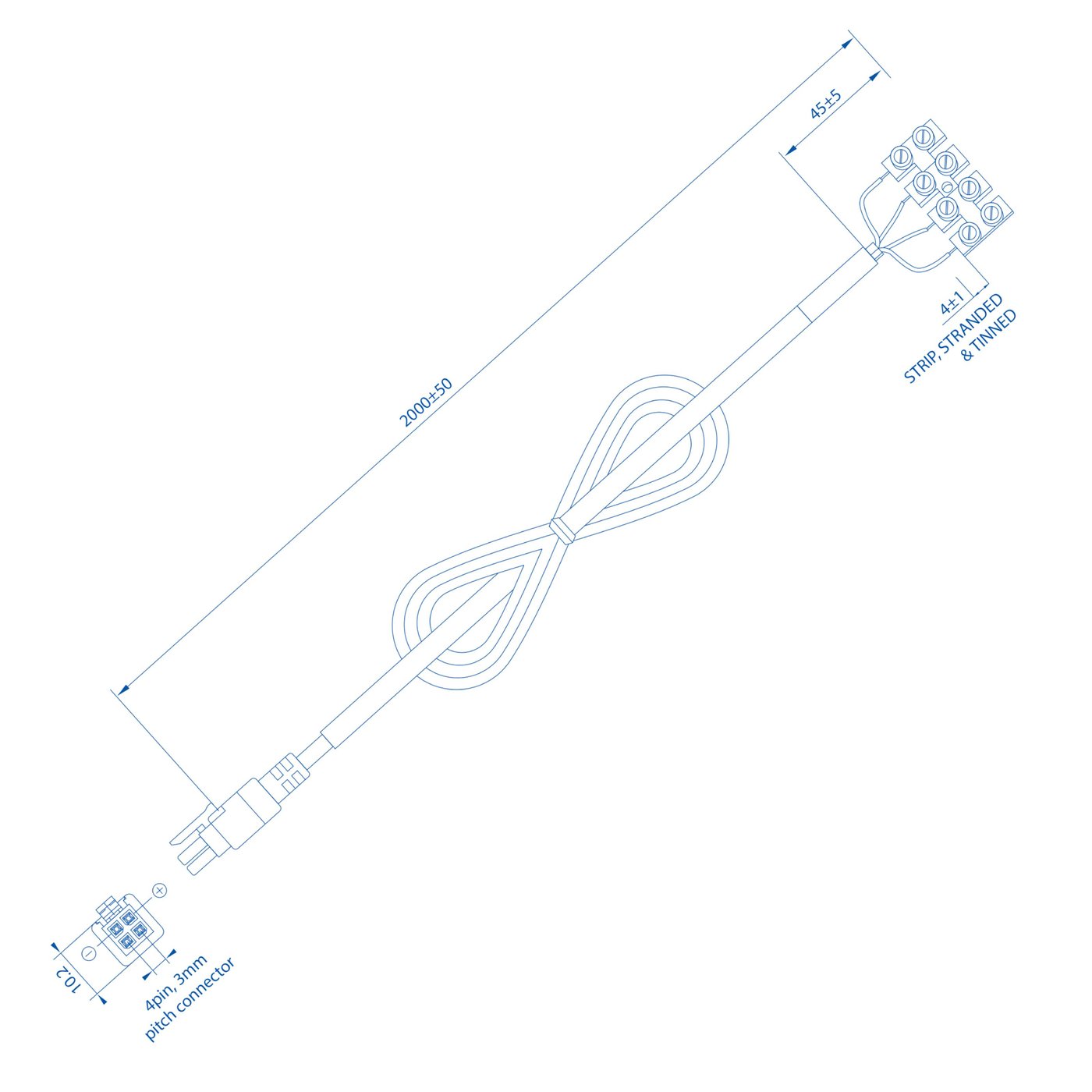 Teltonika Strömkabel med skruvanslutning