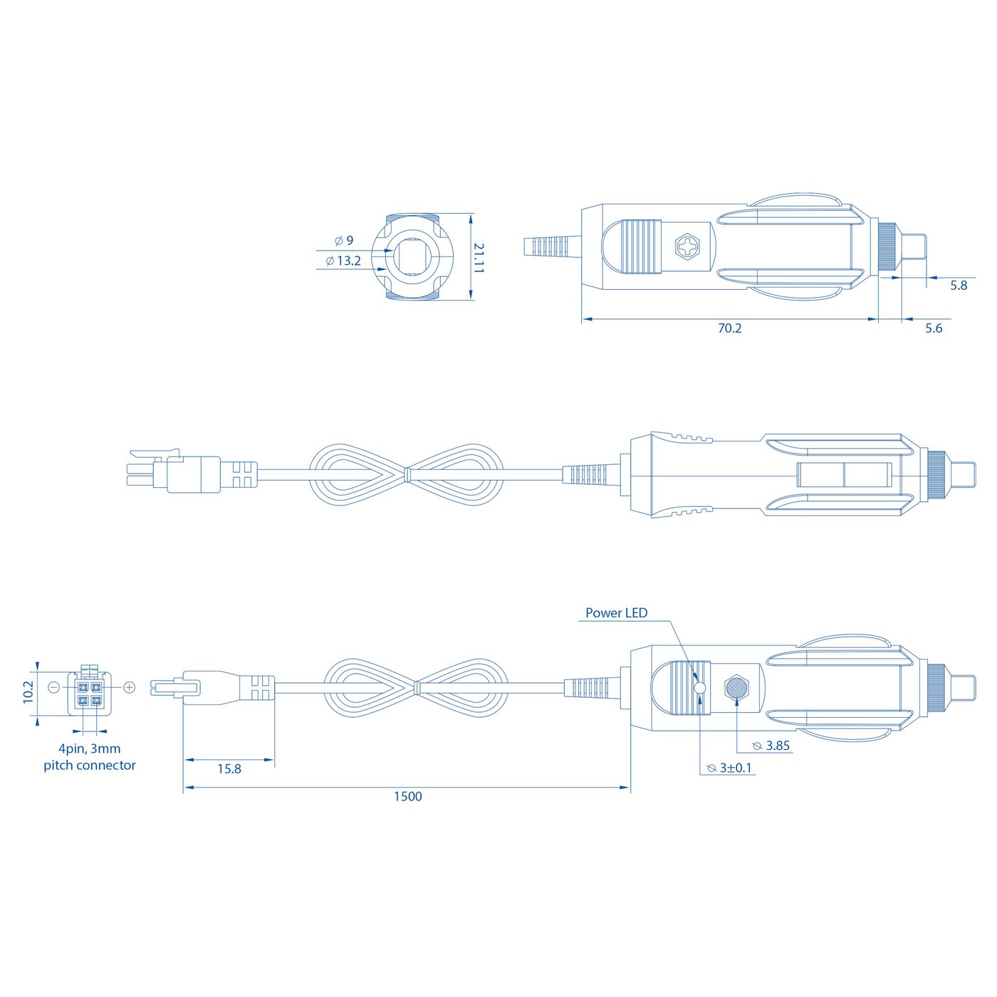 Teltonika Strömkabel för bil