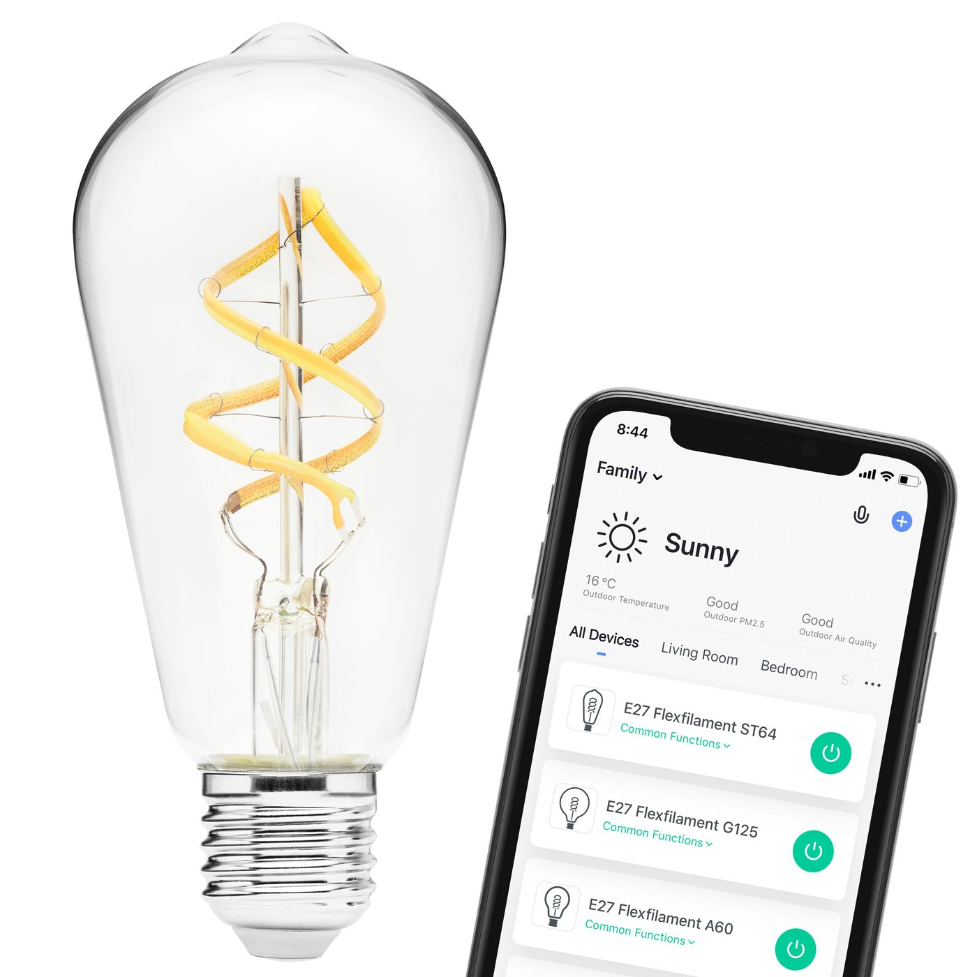 Cleverio Smart E27 ST64 Filament LED-lampa 380 lm