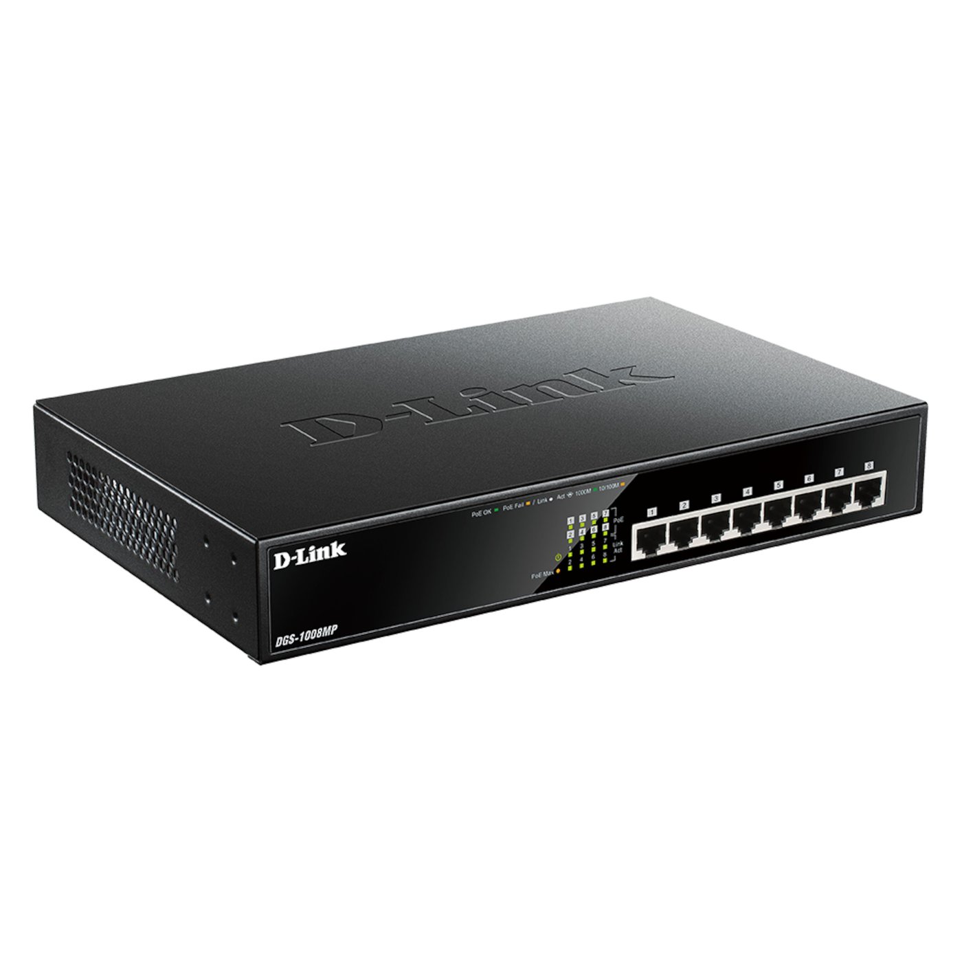 D-Link DGS-1008MP POE+-gigabitswitch 8 portar