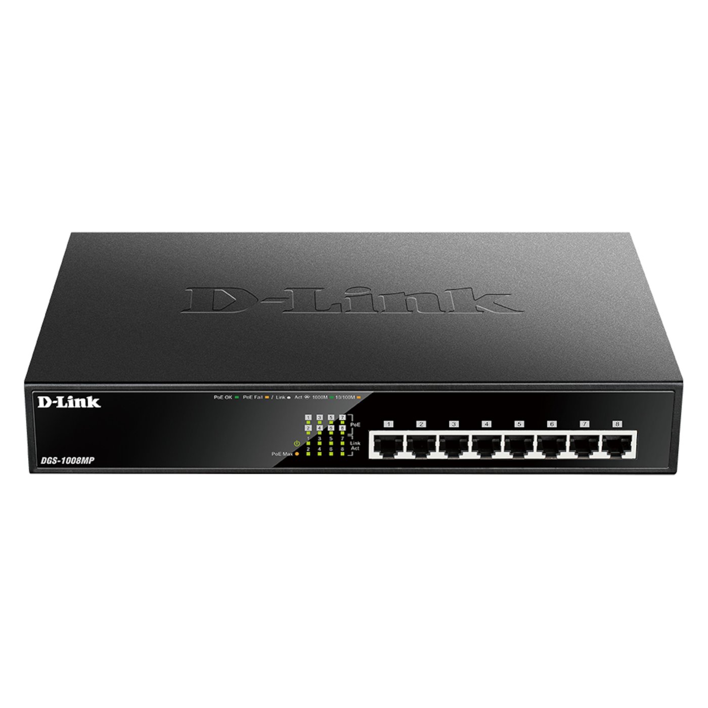 D-Link DGS-1008MP POE+-gigabitswitch 8 portar
