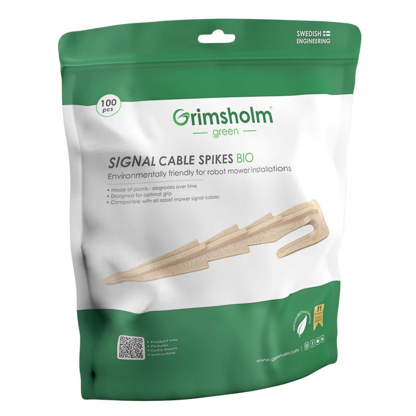 Grimsholm Signalkabelhållare Bio 100-pack