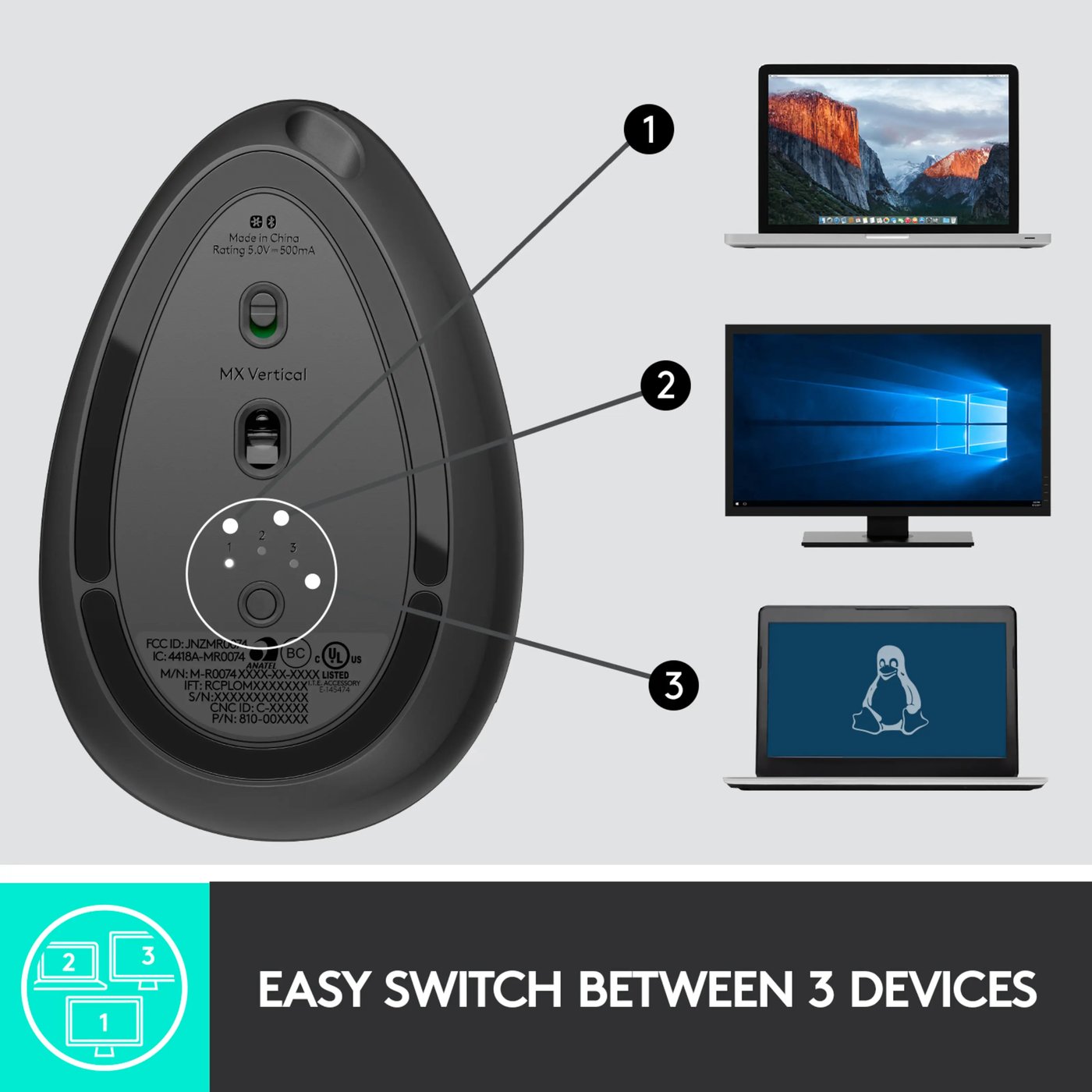 Logitech MX Vertical Trådløs datamus