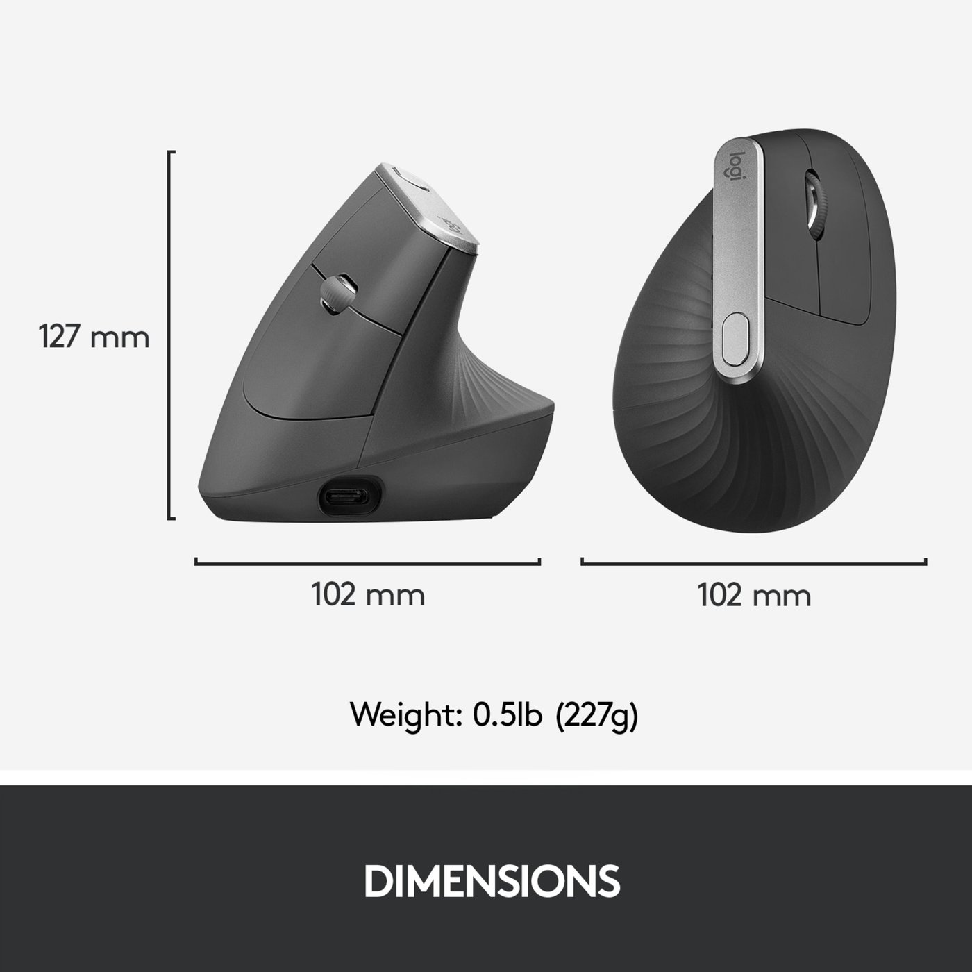 Logitech MX Vertical Trådløs datamus