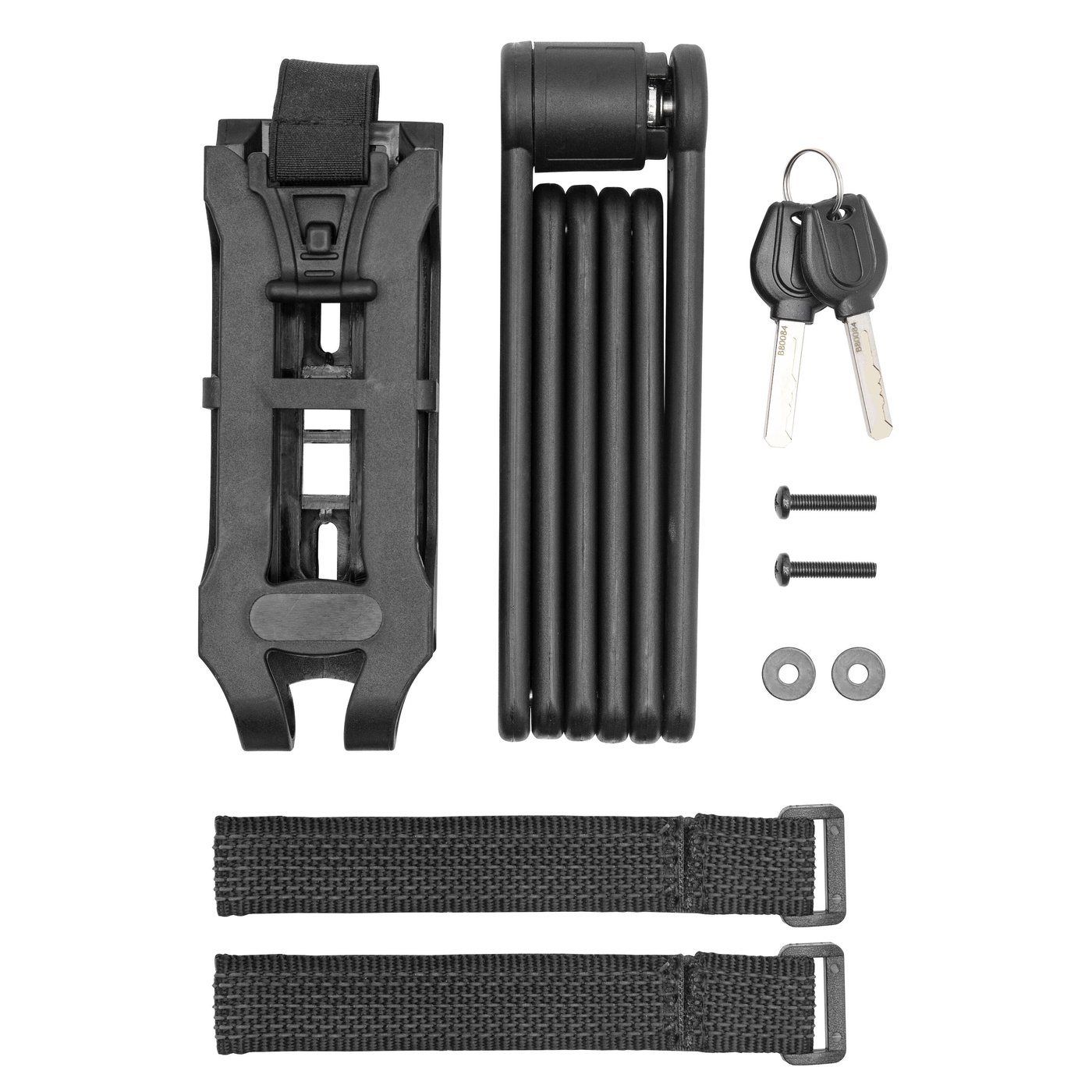 Luxorparts Sammenleggbar sykkellås med nøkkel