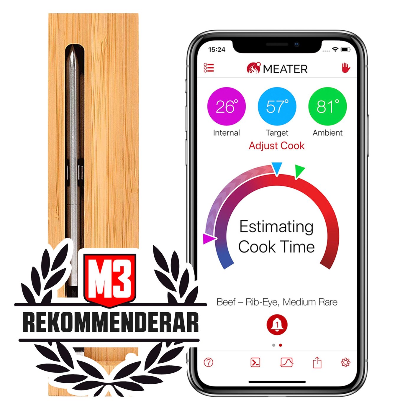Meater + Trådlös grilltermometer och repeater för mobilen