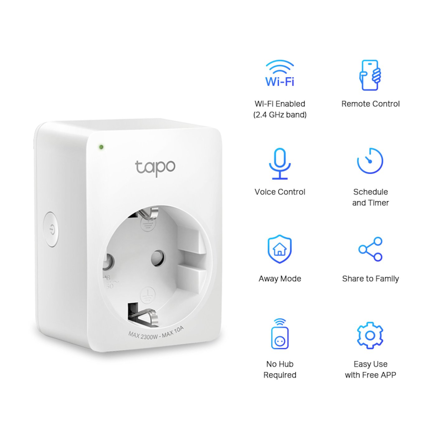 TP-link Tapo Mini Smart Wifi Fjernstrømbryter 4-pk.