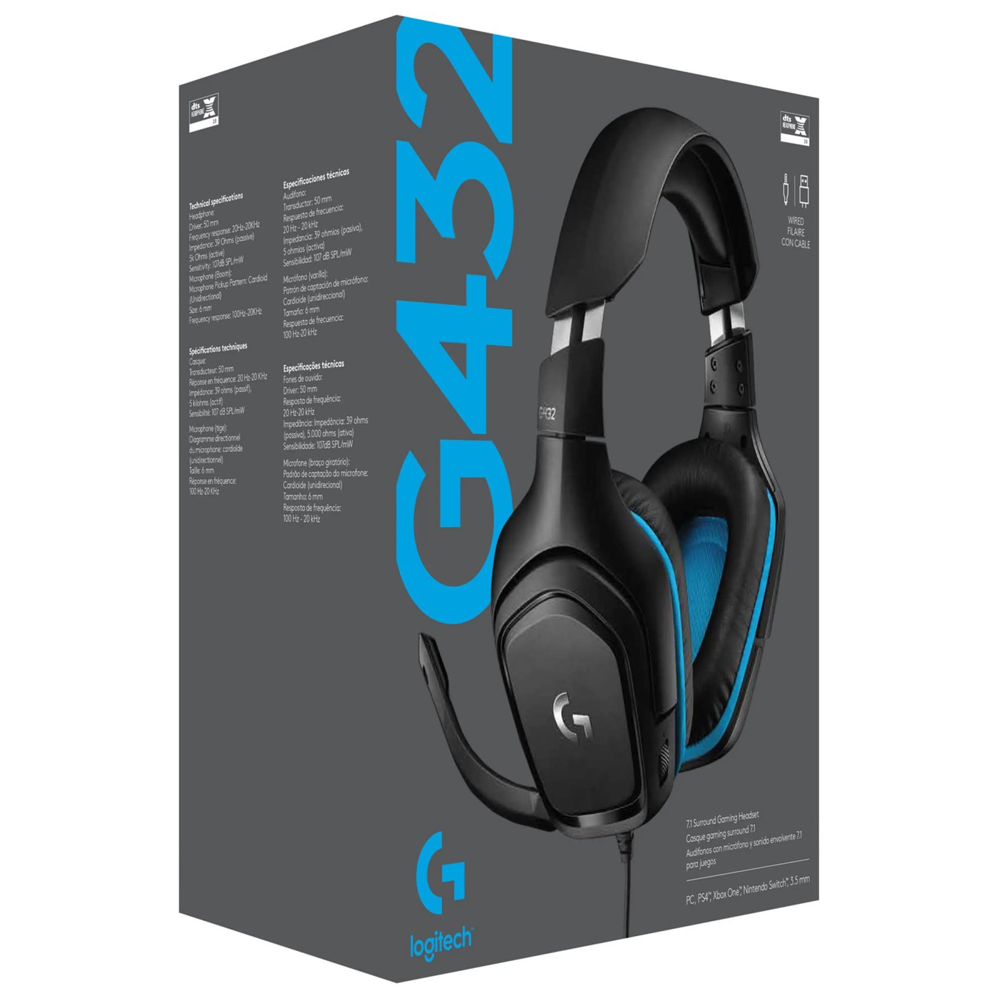 Logitech G 432 Gamingheadset med surroundljud