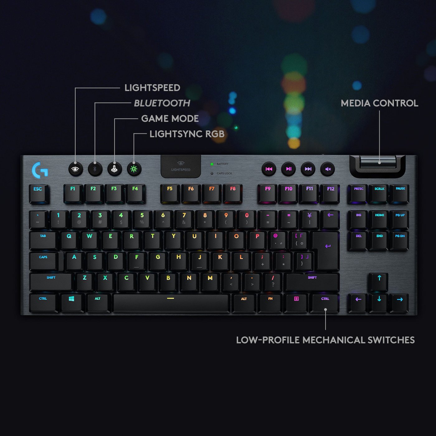 Logitech G 915 TKL Mekanisk tastatur GL Clicky Svart