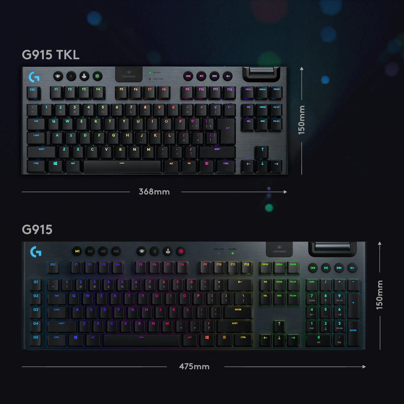 Logitech G 915 TKL Mekaniskt tangentbord GL Clicky Svart