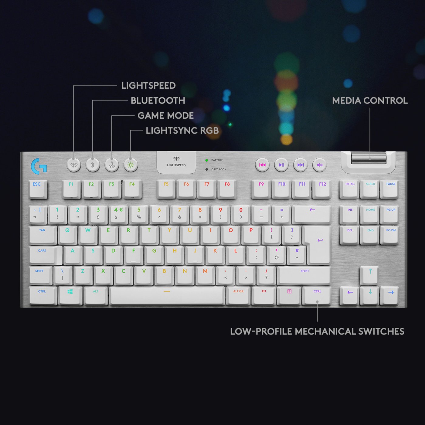 Logitech G 915 TKL Mekanisk tastatur GL Tactile Vit