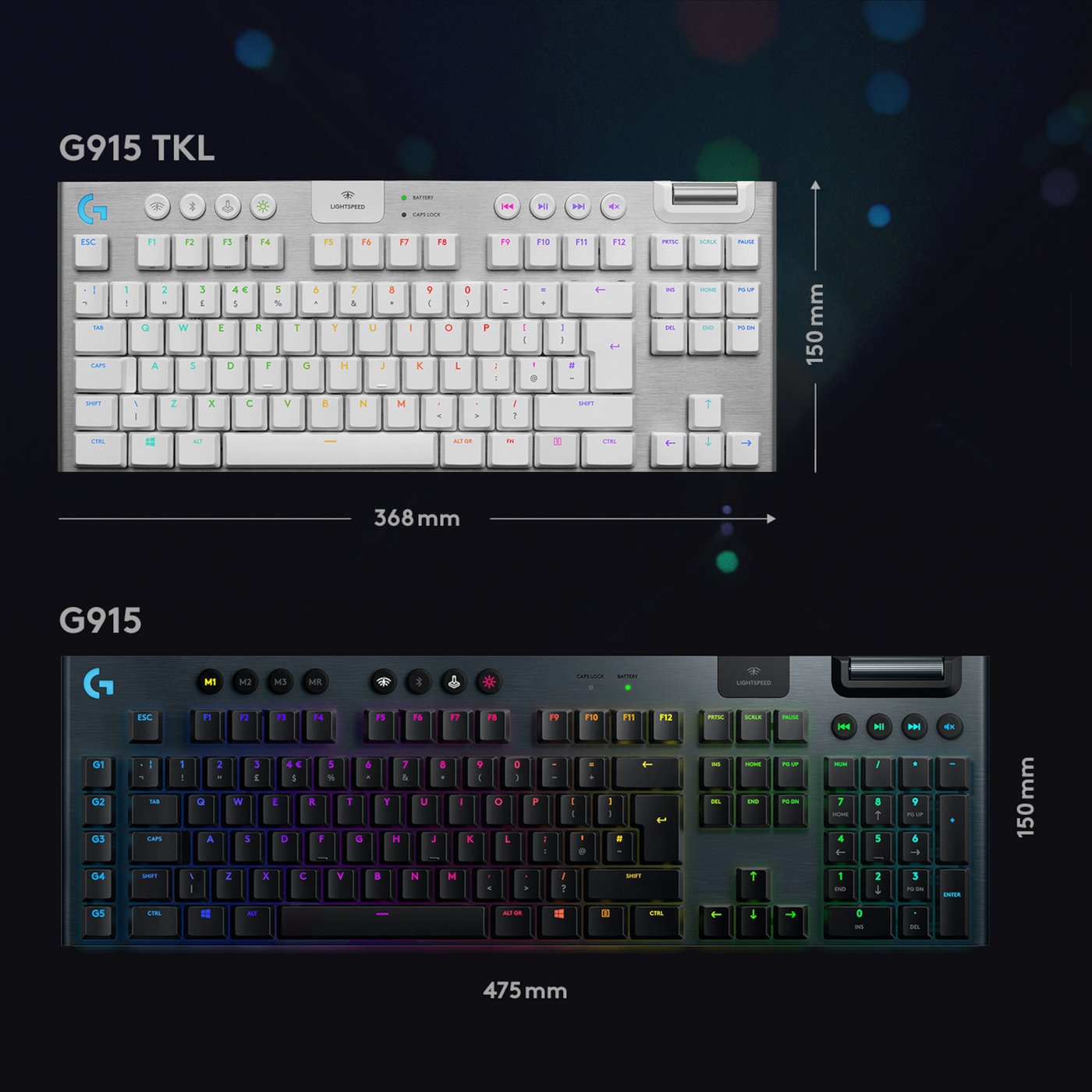 Logitech G 915 TKL Mekanisk tastatur GL Tactile Vit