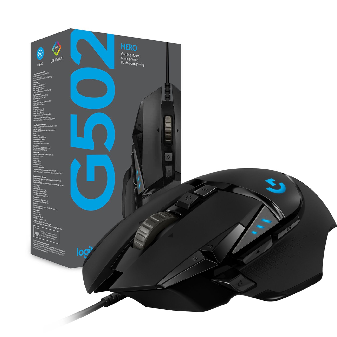 Logitech G 502 Hero Gaming-mus för proffs