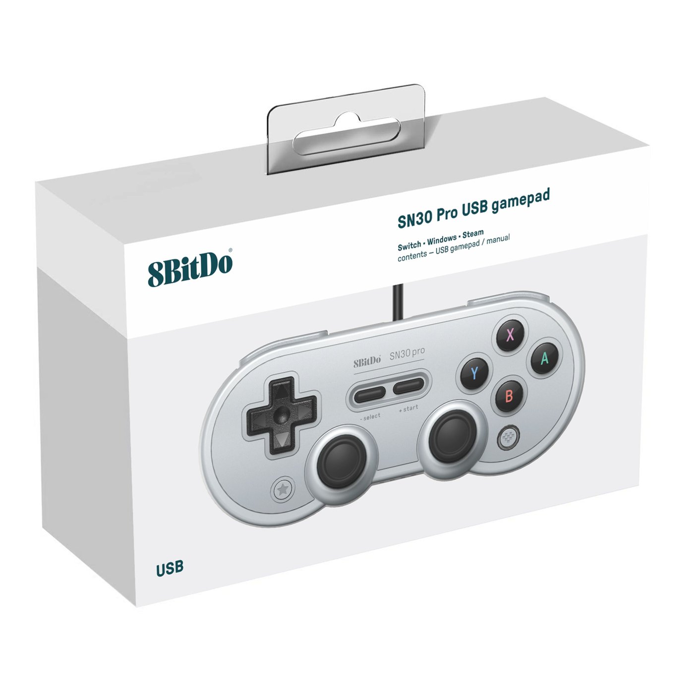 8Bitdo SN30 Pro Håndkontroller med USB-tilkobling Grå