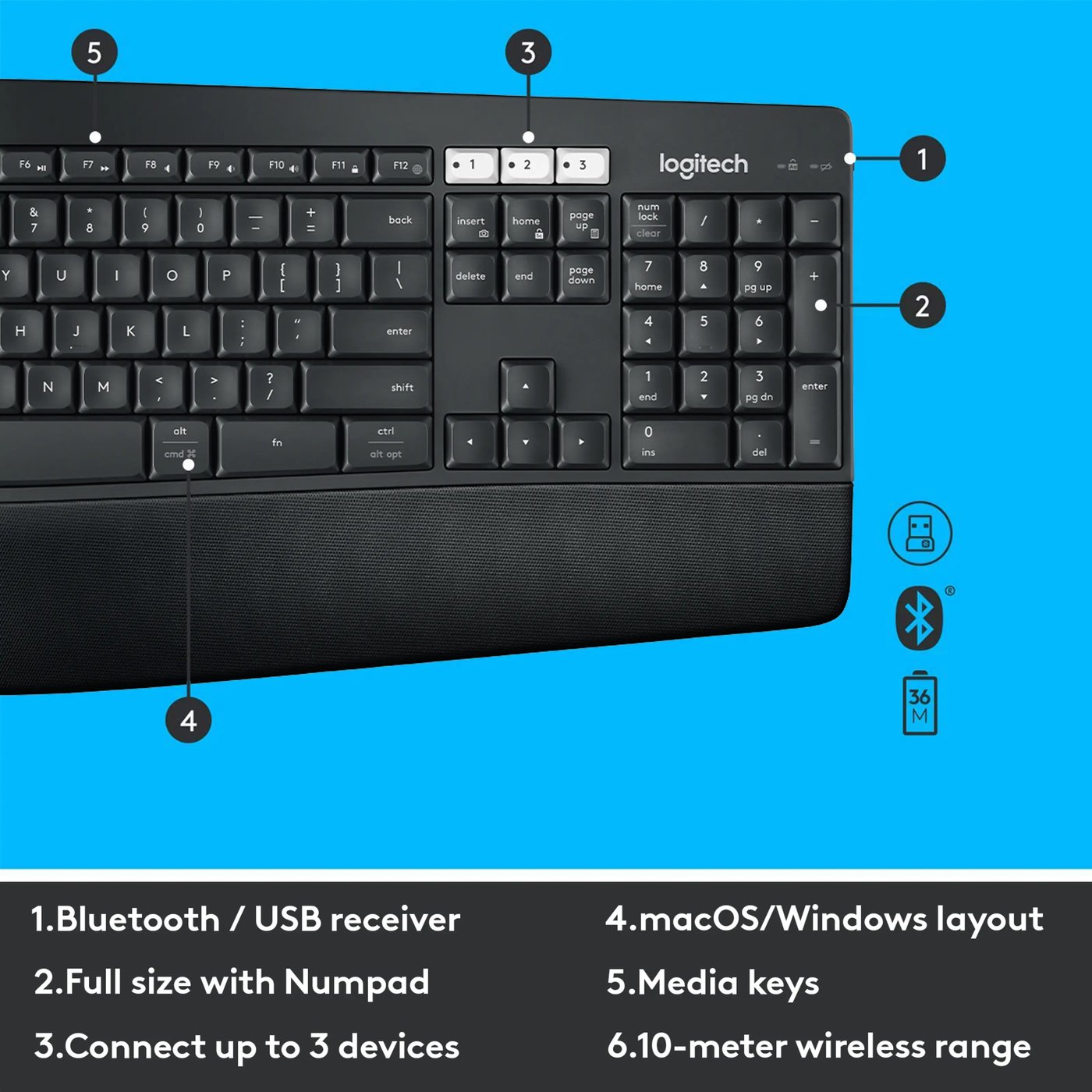 Logitech MK850 Trådløst tastatur og mus