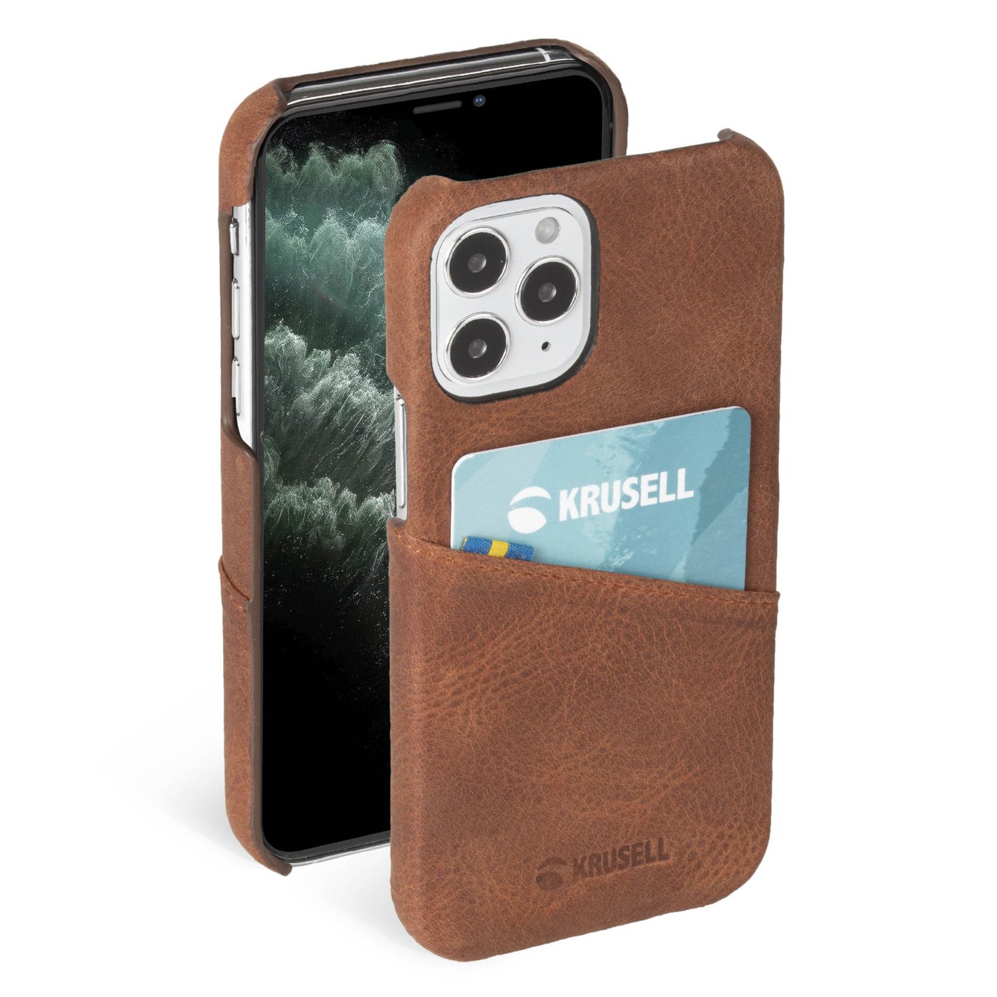 Krusell Lommebokdeksel for iPhone 12 Pro Max Cognac