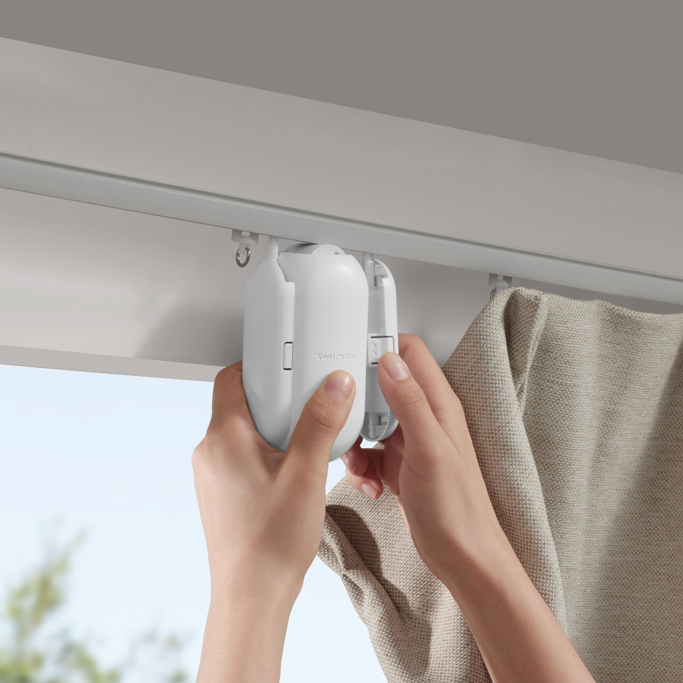 SwitchBot Curtain Gardinkontroll U-skena Vit