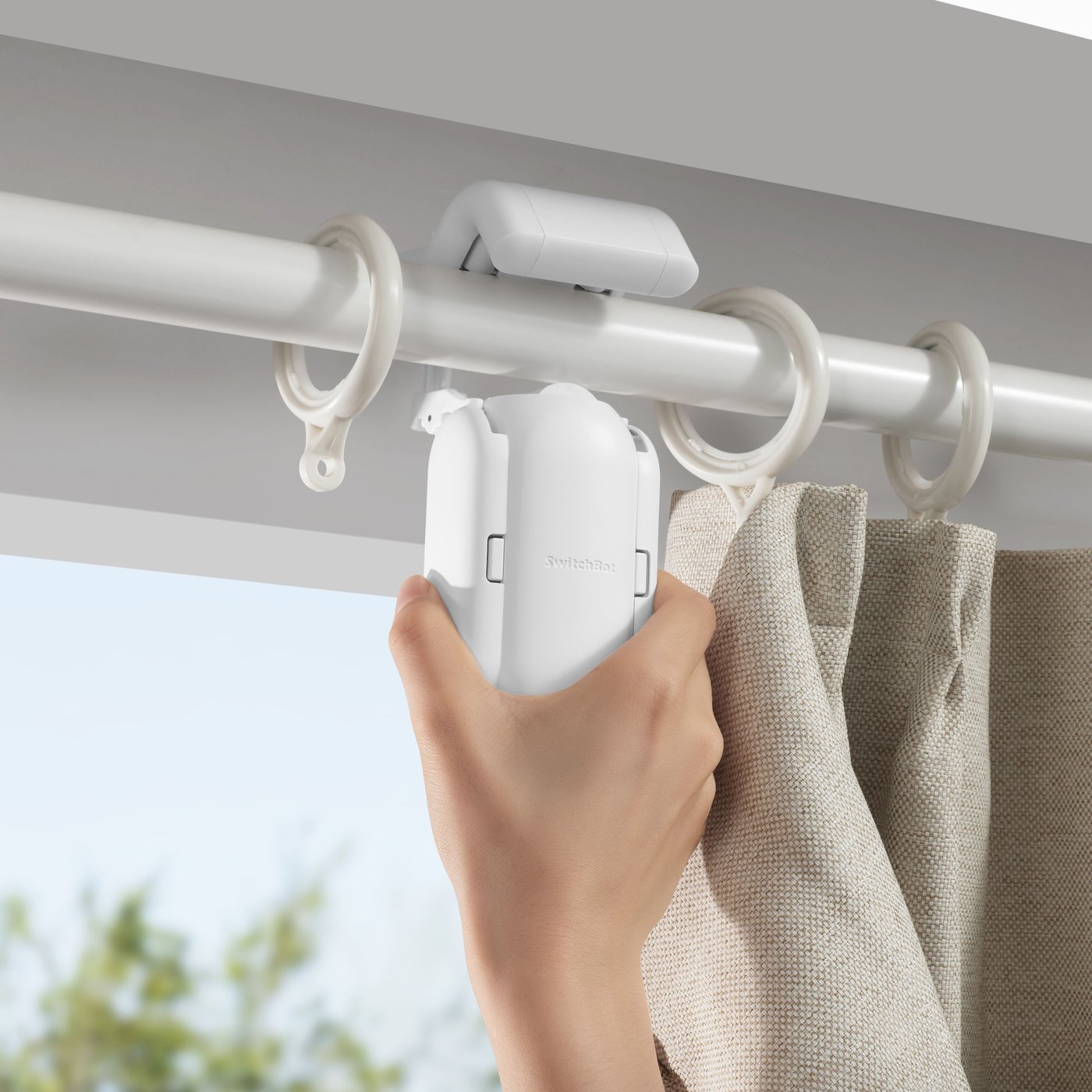 SwitchBot Curtain Gardinkontroll for gardinstang Hvit