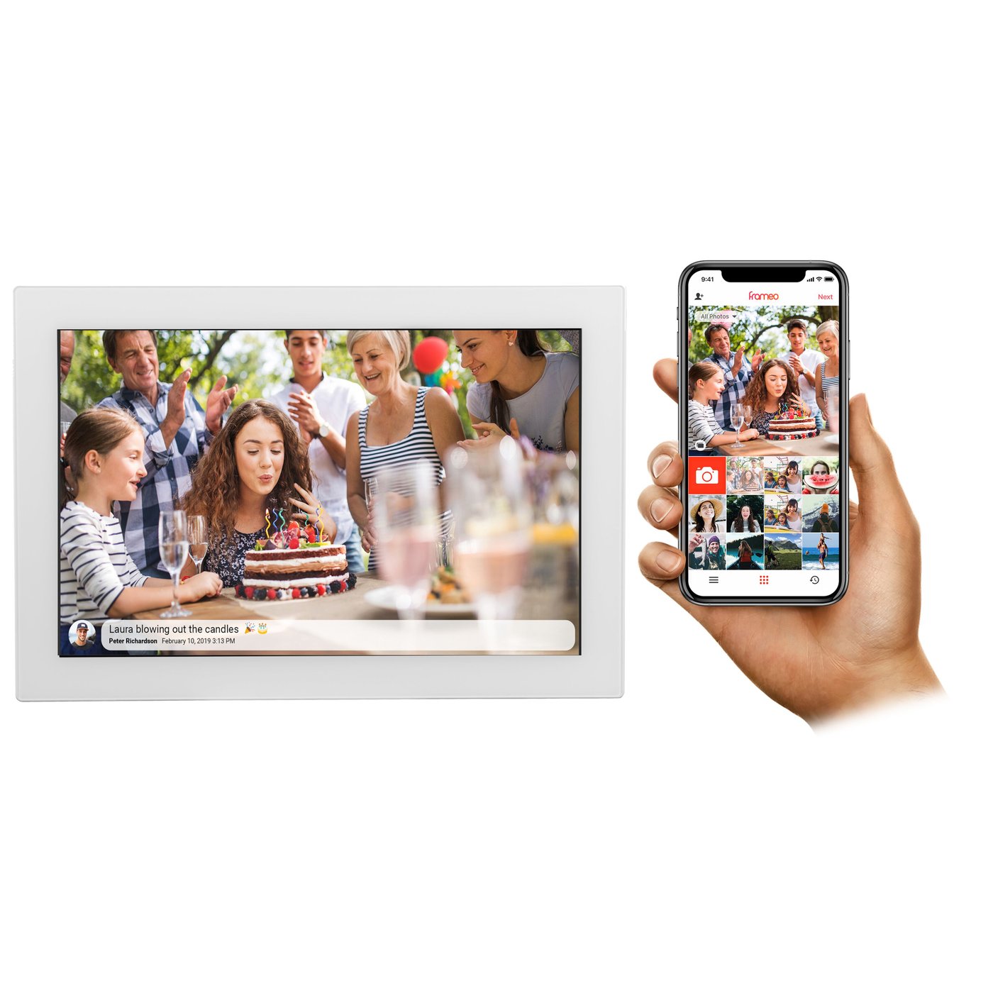 Denver Frameo Digital fotoram 10,1” med wifi Vit