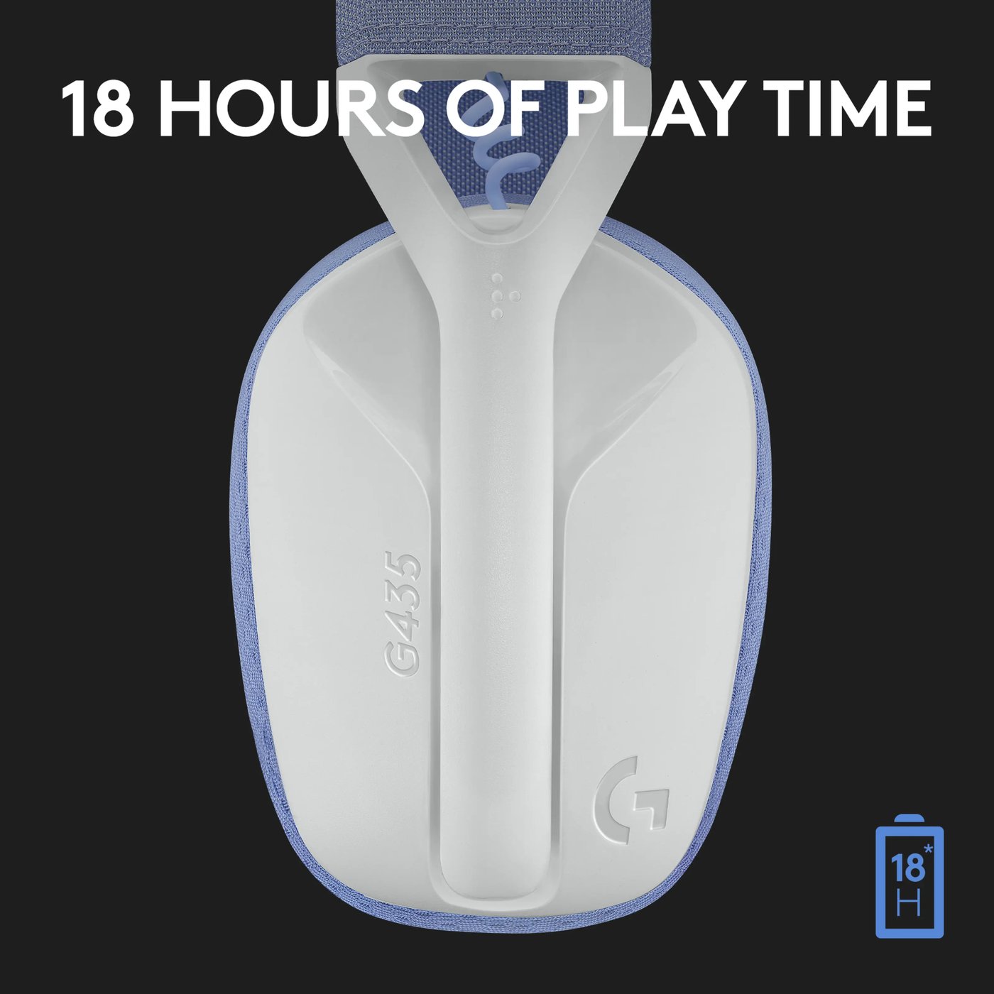 Logitech G 435 Lightspeed Trådløst gamingheadset Off-white & Lila