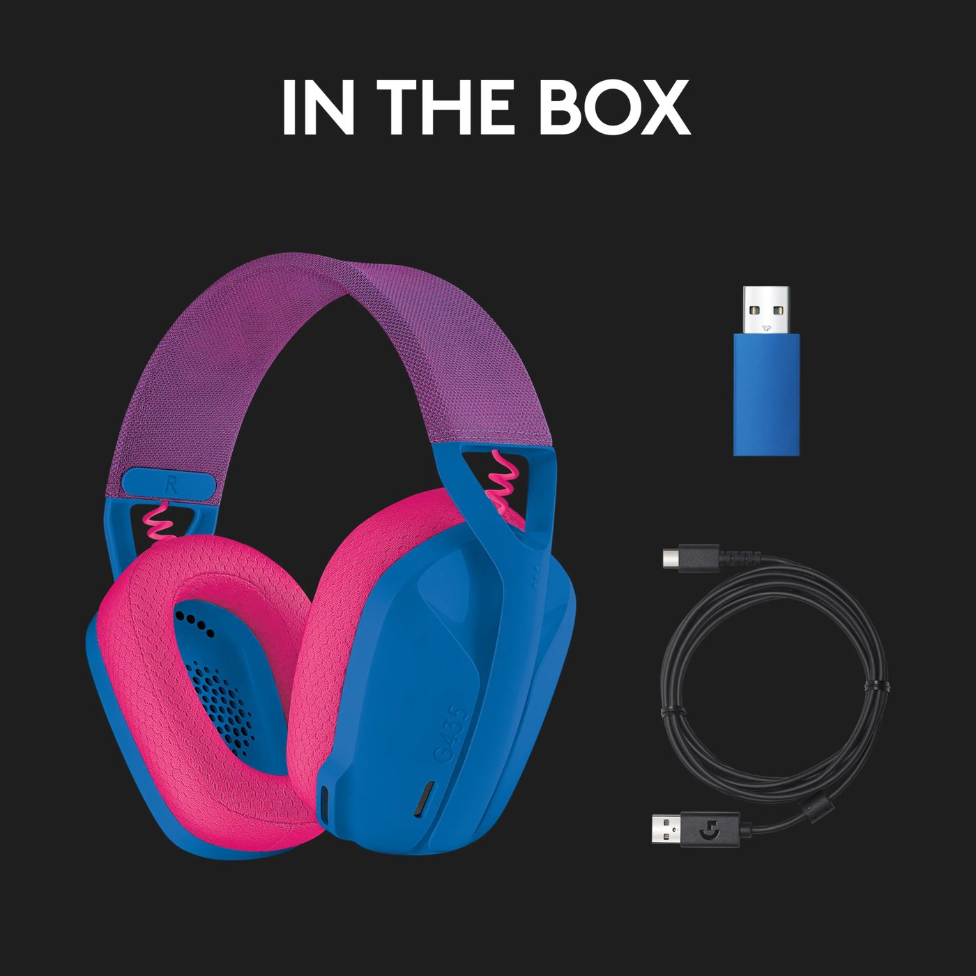 Logitech G 435 Lightspeed Trådløst gamingheadset Blå & Rosa