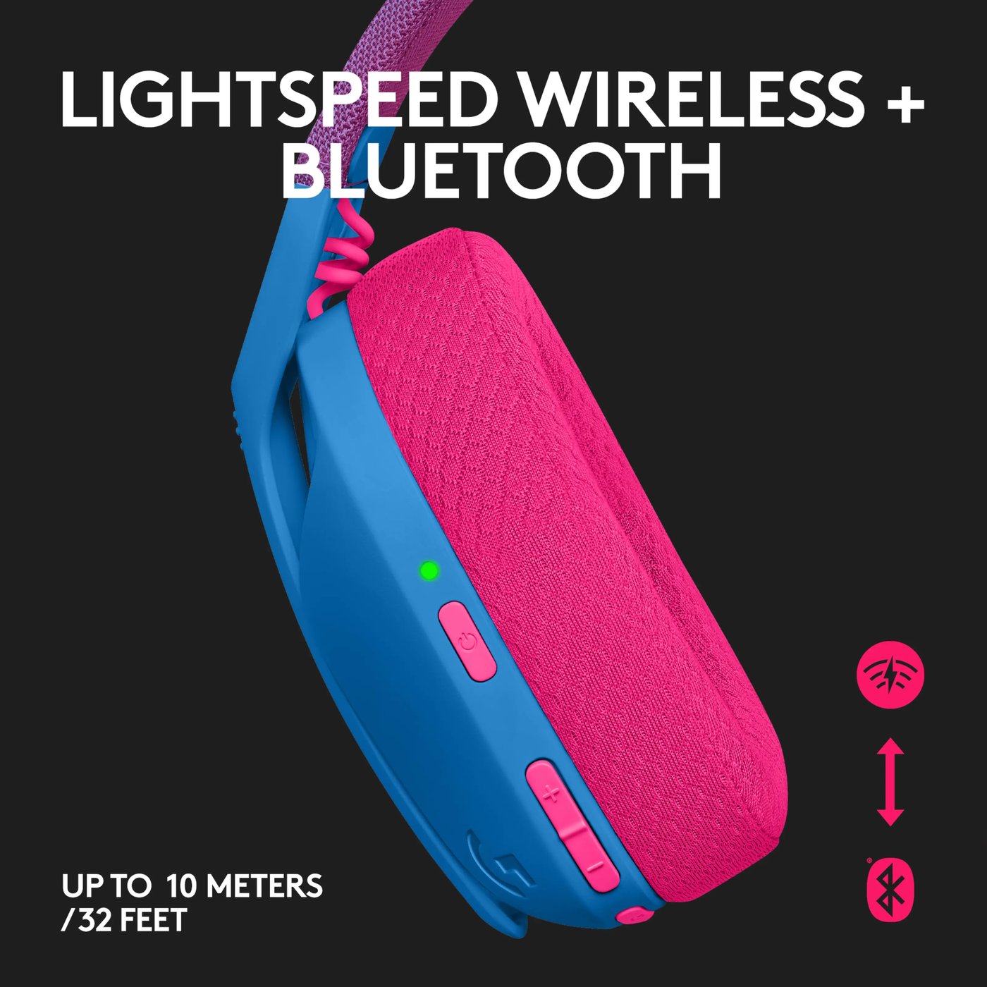 Logitech G 435 Lightspeed Trådløst gamingheadset Blå & Rosa