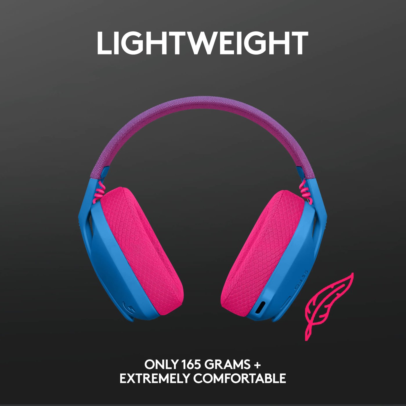 Logitech G 435 Lightspeed Trådløst gamingheadset Blå & Rosa