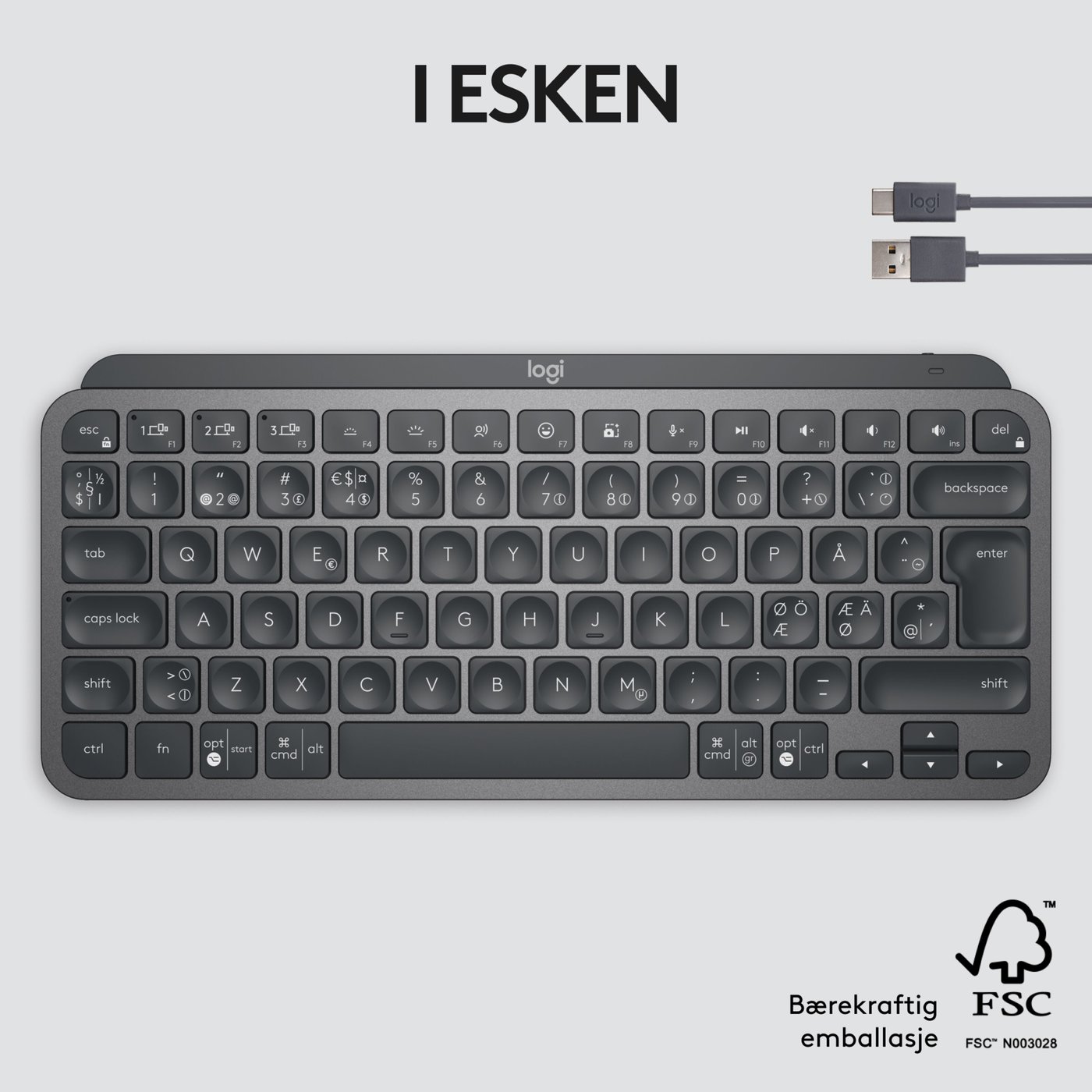Logitech MX Keys Mini Trådløst tastatur Grå