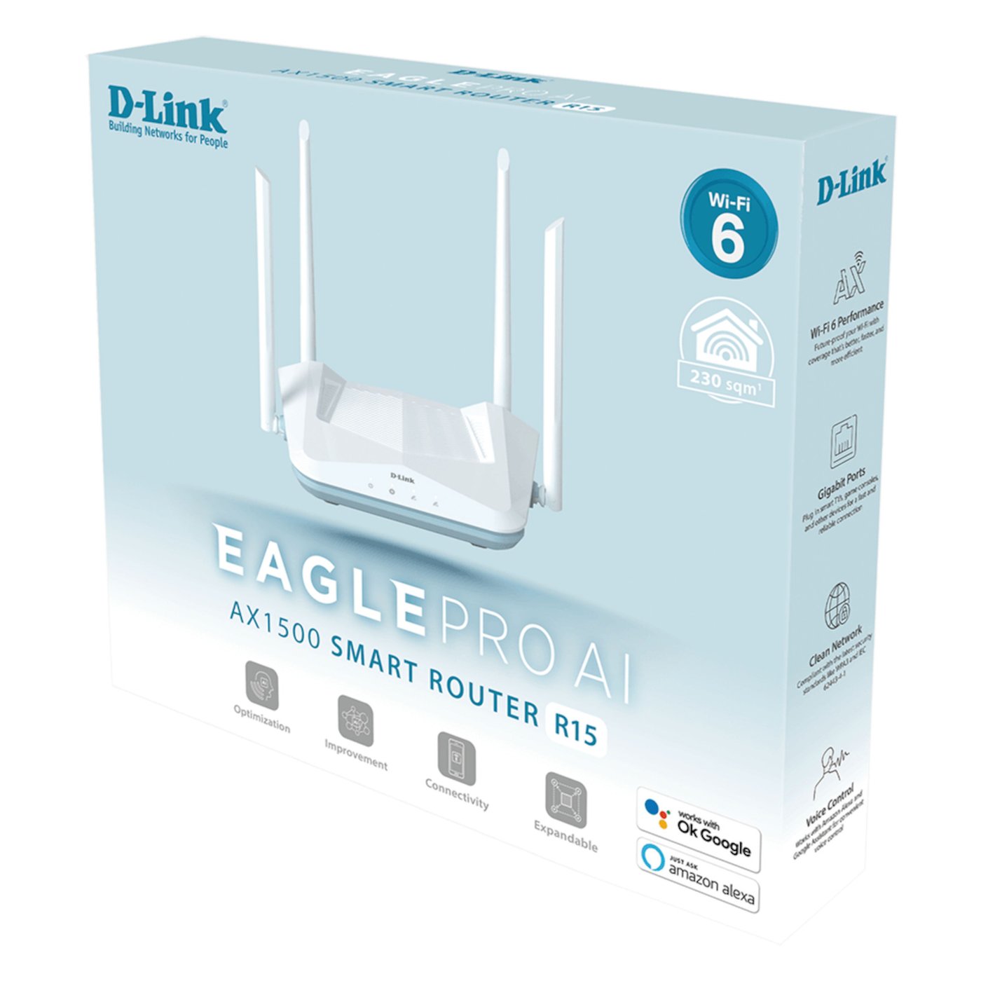 D-Link R15 AX1500 Wifi 6-router Vit