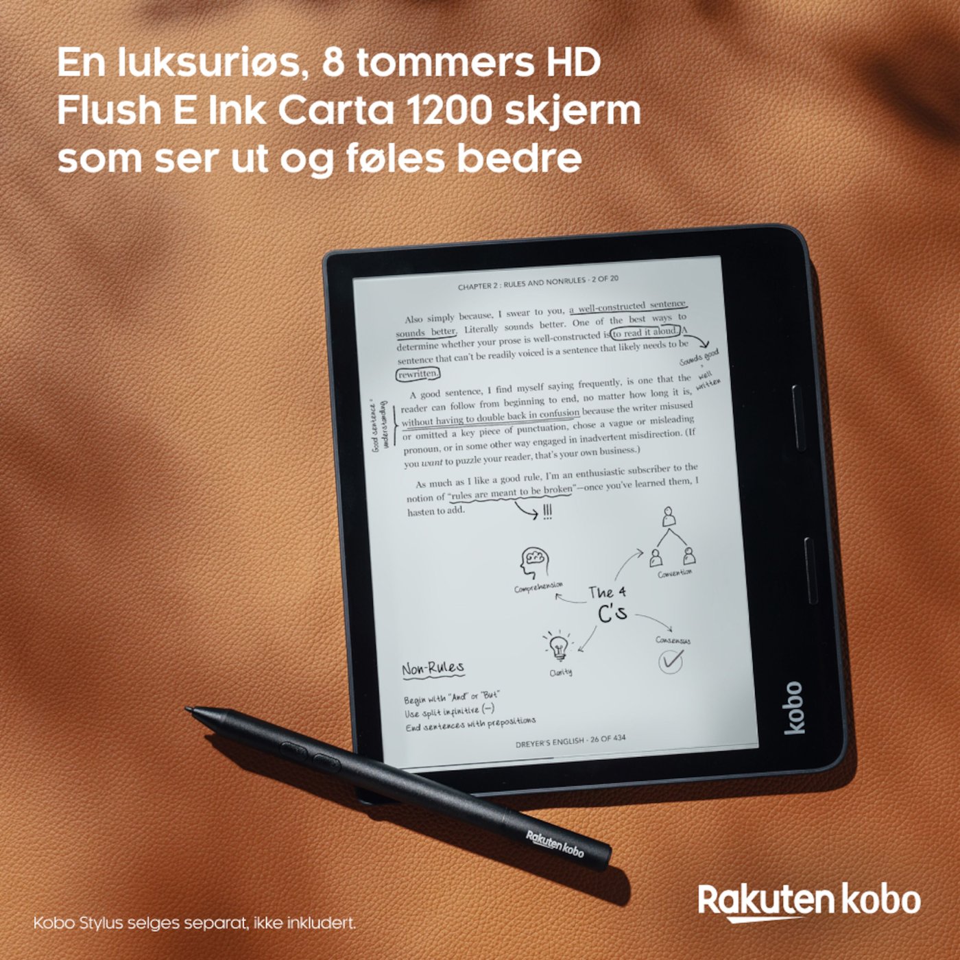 Kobo Sage Vanntett lesebrett 8” med wifi