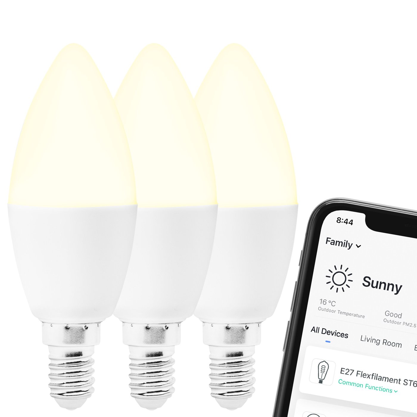 Cleverio Smart E14 LED-pære 470 lm 3-pk.