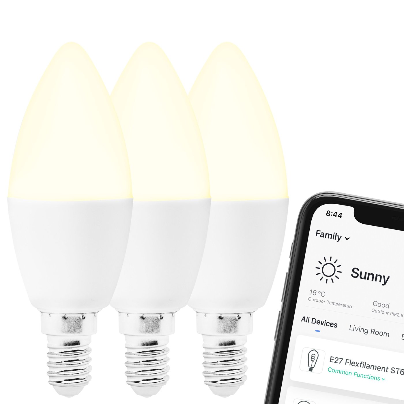 Cleverio Smart E14 LED-pære 470 lm 3-pk.