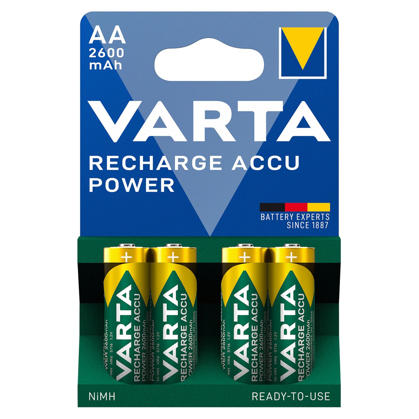 Varta Laddningsbara AA-batterier 2600 mAh 4-pack