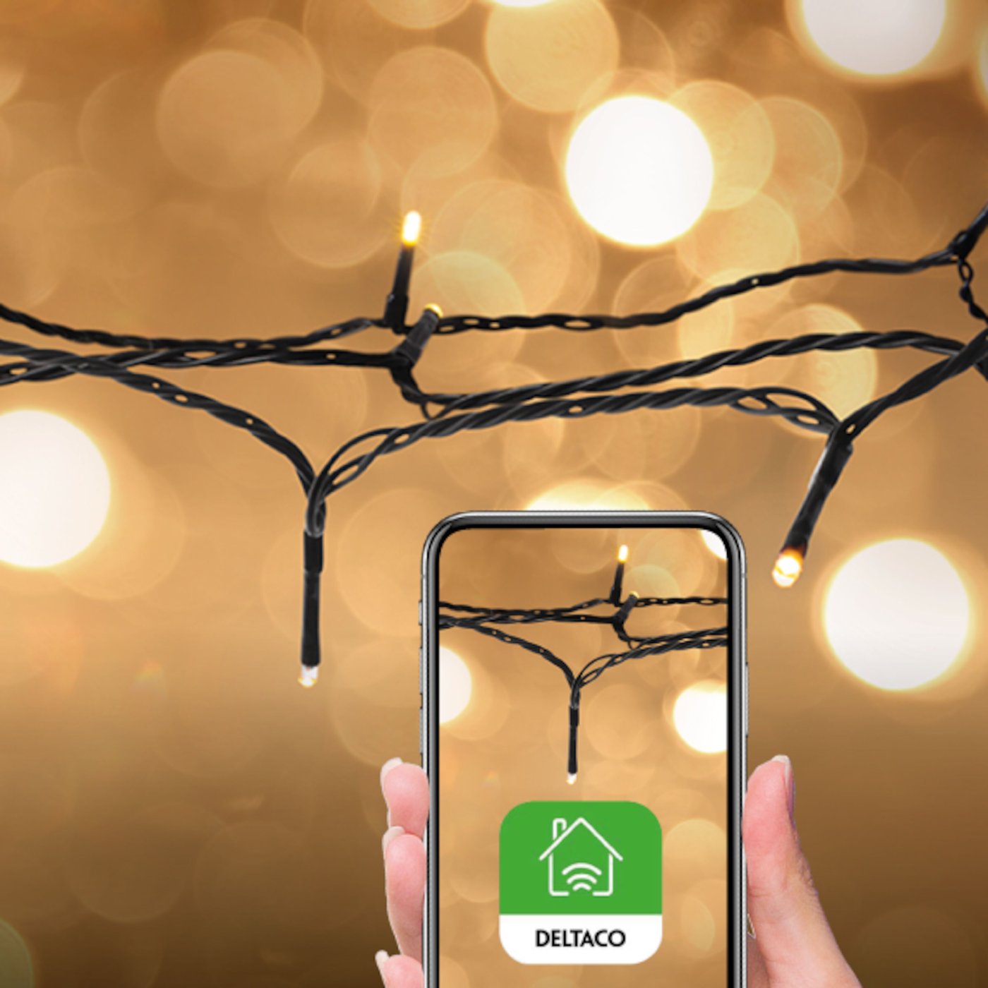 Deltaco Smart Home Lyslenke Hvit 80 LED 10 m