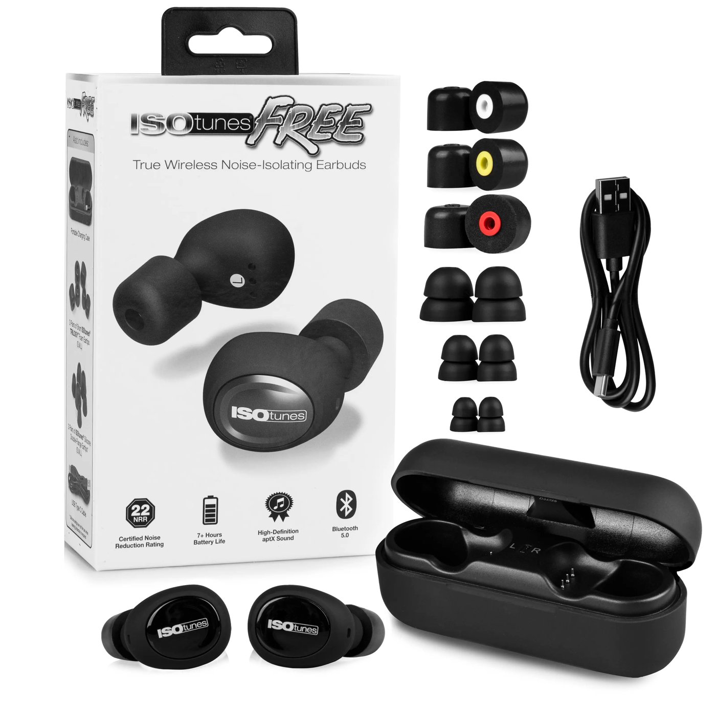 Isotunes Free Hörselskydd med Bluetooth Svart
