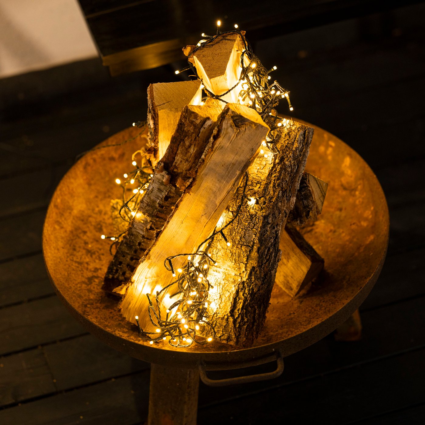 Lyslenke 48 LED 3,5 m, batteridrevet (svart)